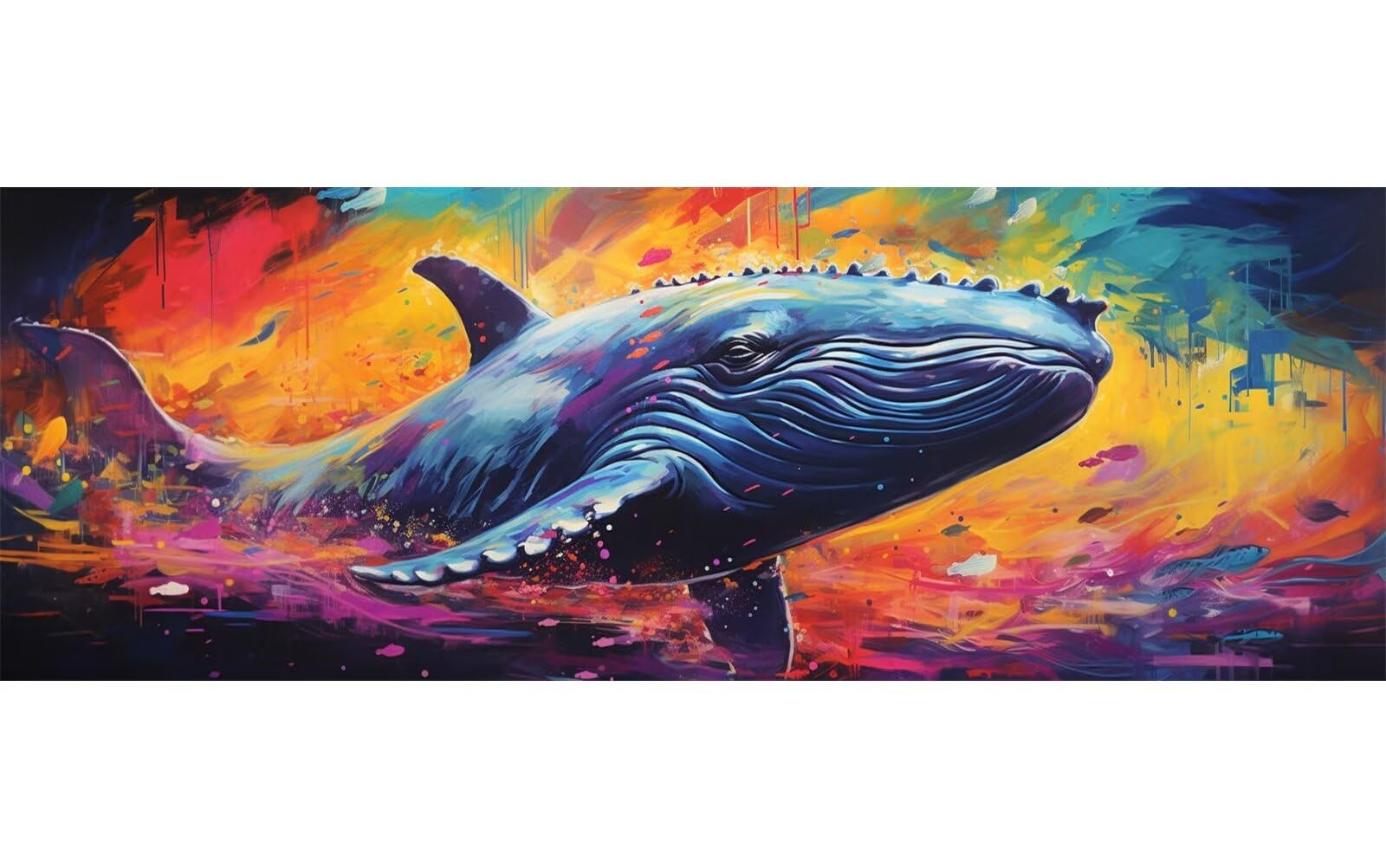 DIY Diamond Painting Kit Animali Pesce,5D Pittura Diamante Kit Ricamo a Punto Croce Artigianale,Diamond Painting Grandi Dimensioni con Accessori per Decorazione Natale Parete di Casa 60x120cm WS-893