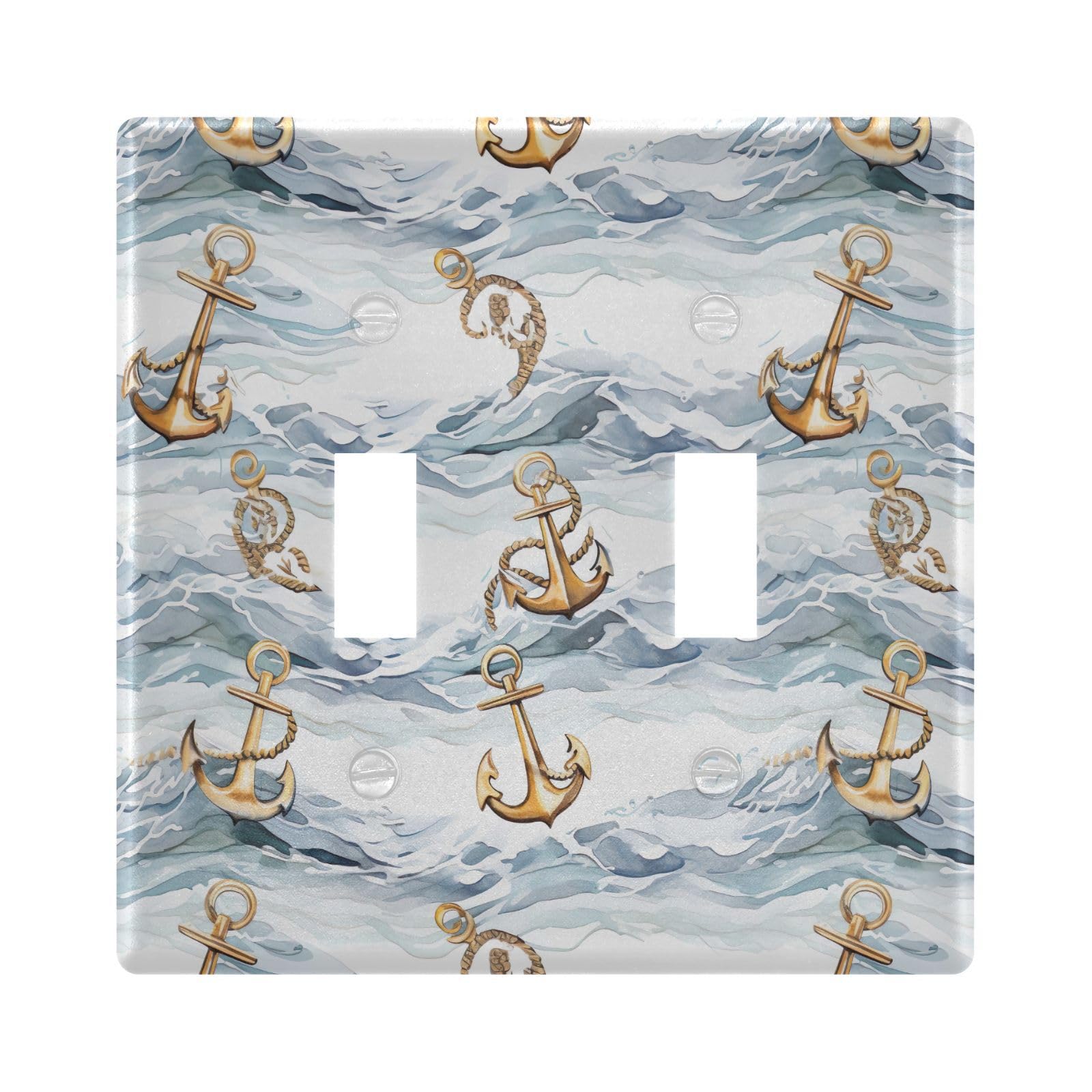 UMIRIKO Ship Anchor Light Switch Cover Plate Covers Decorative Double Toggle Home Decor 202b3384
