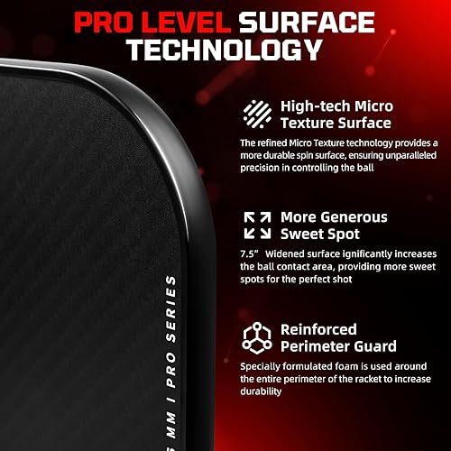 Miniatura 5 de BAGAIL Palas de pickleball aprobadas por USAPA, juego de pickleball de superficie de fibra de vidrio, raquetas ligeras con 4 bolas, 1 bolsa,