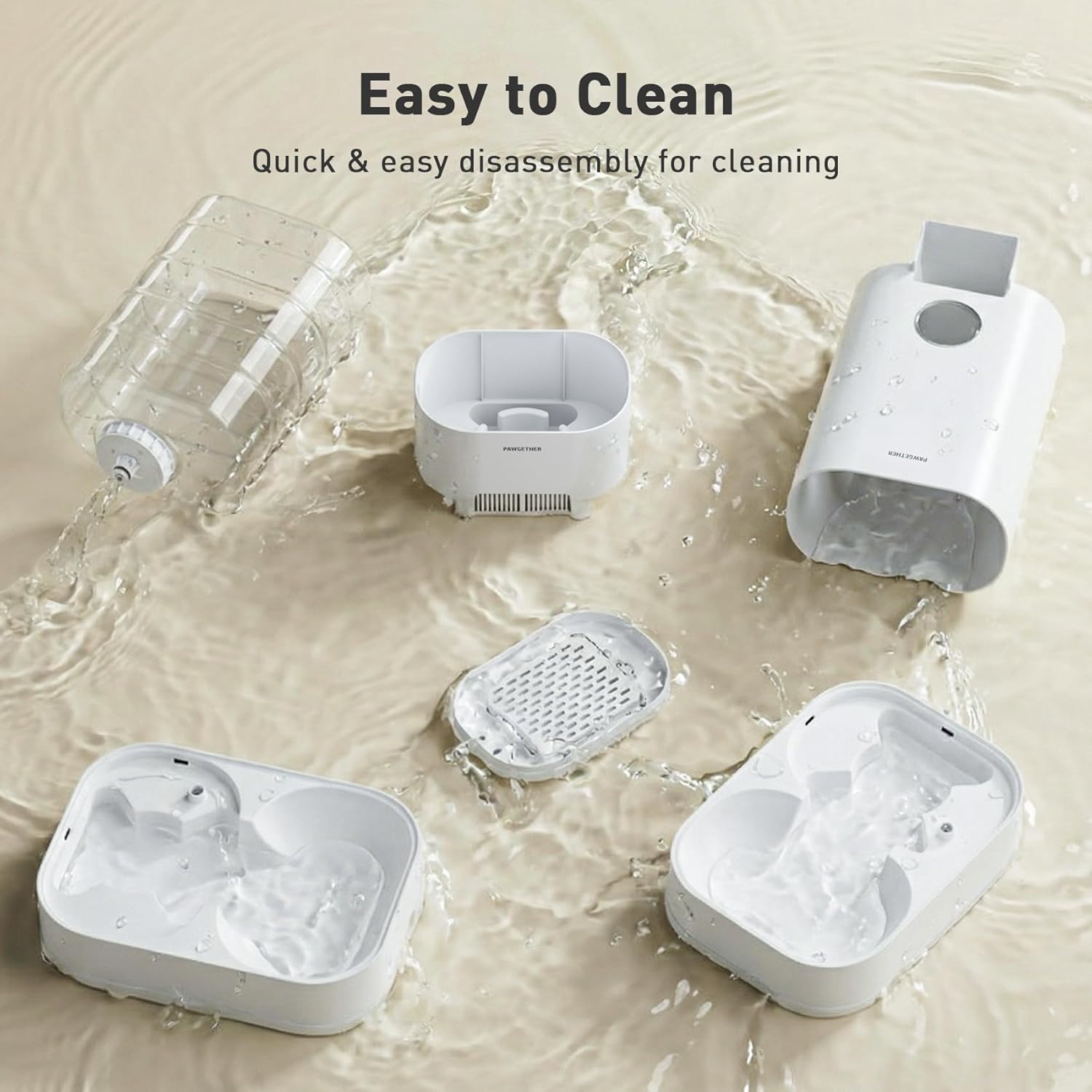 PAWGETHER® 2 Pack Gravity Cat Feeder and Water Dispenser 1 Gallon/3.5L Automatic Cat Feeder and Waterer Dog Water Bowl Dispenser Pet Food Dispenser Puppy Kitten Rabbits