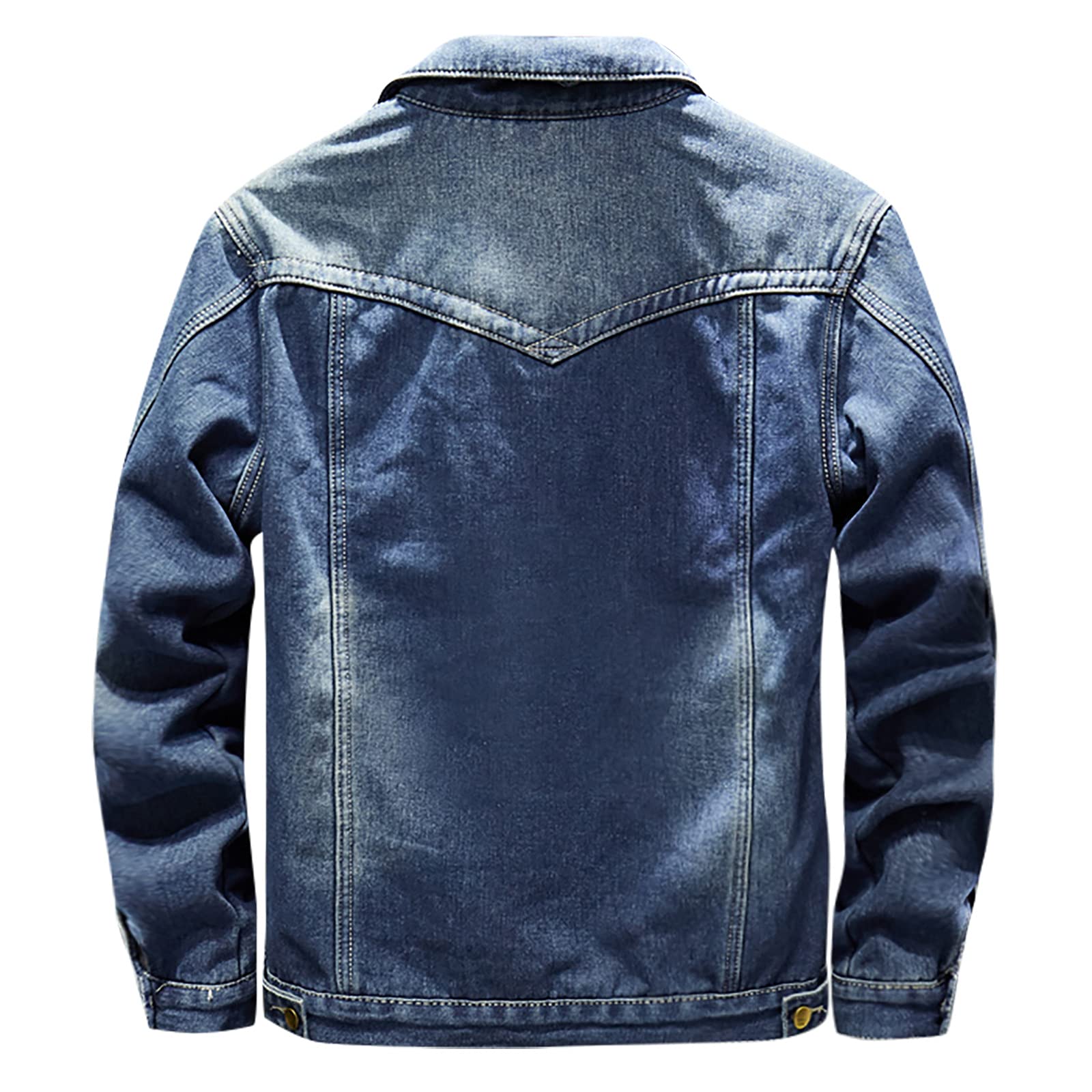 NUSGEAR Chaqueta de vaquera Hombre otoño Invierno Abrigo Grueso cálida Forro de felpa Chaqueta Moda Casual Top Suelto botones trabajo denim Cardigan mezclilla caliente outwear Talla grande 2024