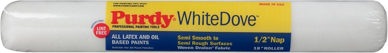 Purdy 144670183 White Dove roller Cover, 18 inch x 1/2 inch nap