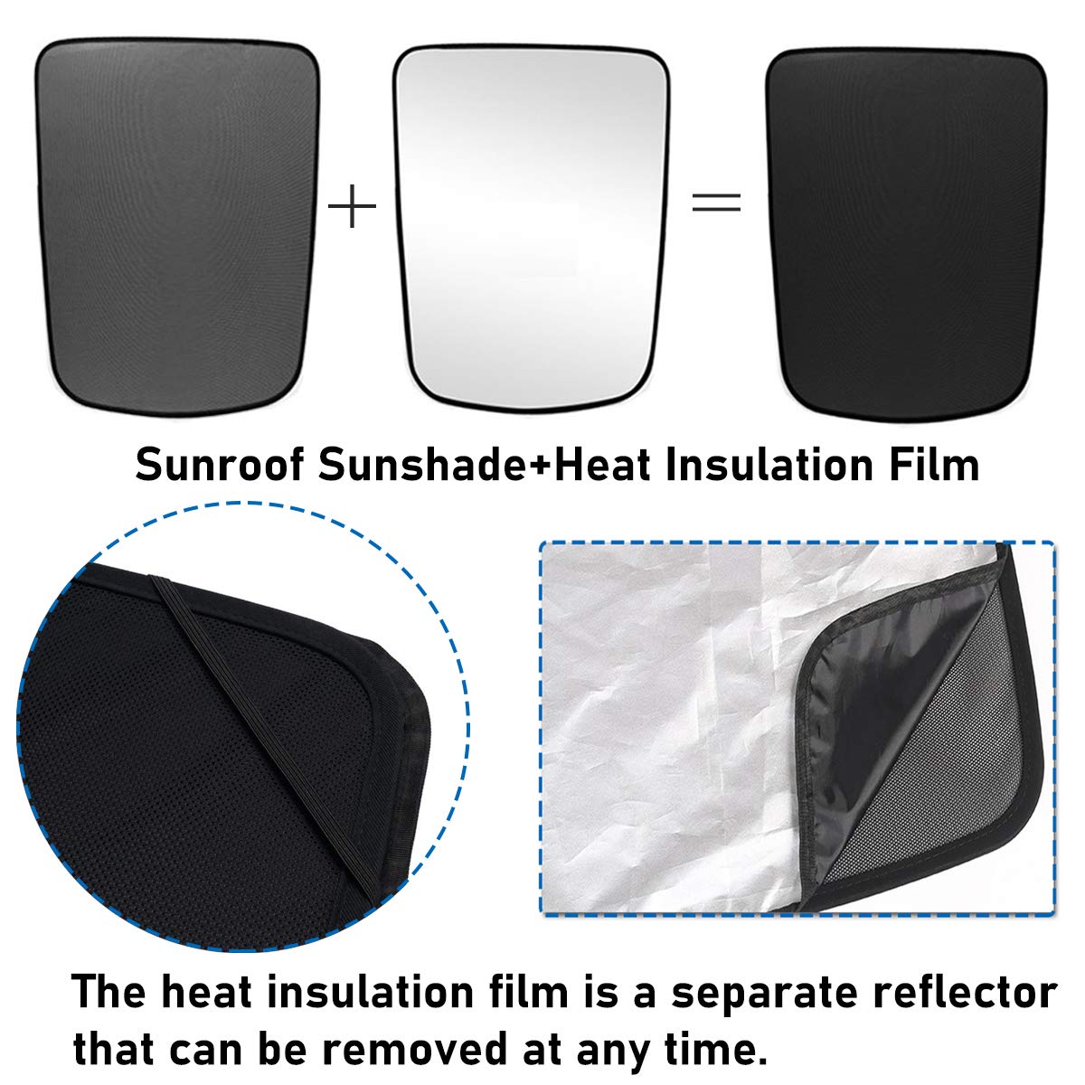 Buy Jaronx Compatible with Tesla Model Y Glass Roof Sunshade, Overhead