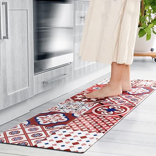 Ashler - Tapetes de cocina acolchados antifatiga, antideslizantes, impermeables, tapete ergonómico de espuma cómoda para cocina, oficina, suelo,