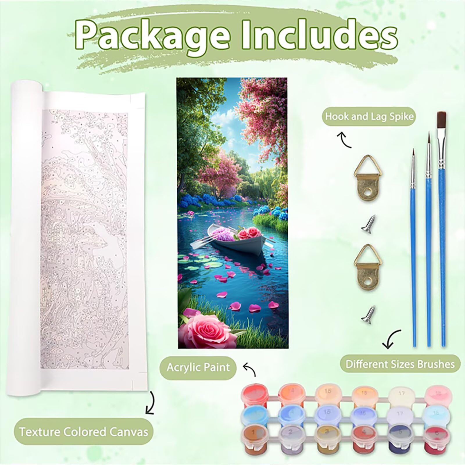 Malen Nach Zahlen 50x150cm Leinwand See Malen Nach Zahlen Erwachsene mit Ohne Rahmen, DIY Kreativ Set für Erwachsene mit Pinseln und Acrylfarbe, Zimmer Deko Aussicht 3 Landschaft Geschenk, P0M-701