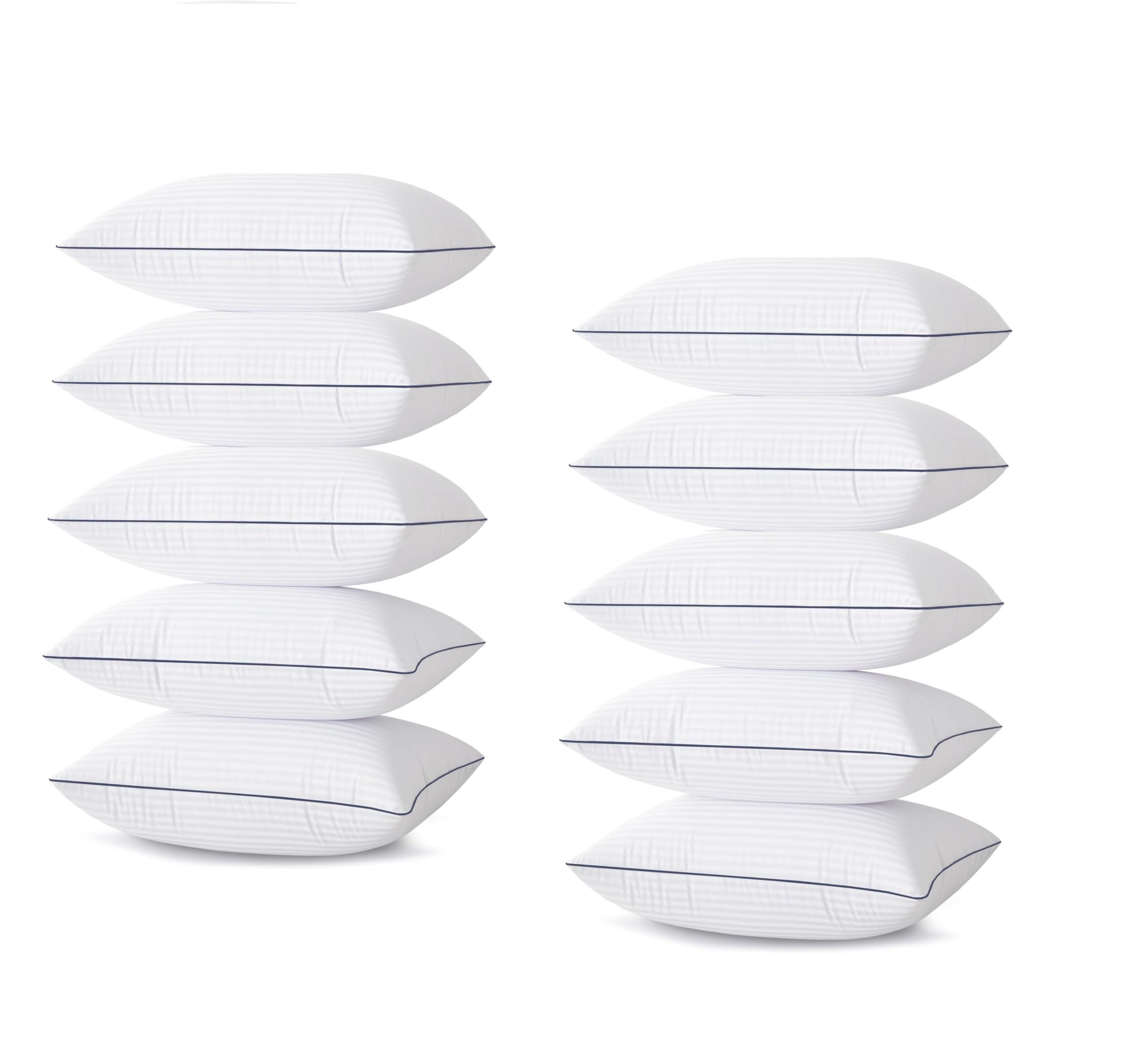 9villa Hotel Collection Fiber Pillows for Sleeping Soft, Cooling, Luxury Microfiiber Pillow for Neck Pain Relief Suitable, Stomach or Side Sleepers (Standard Size, 27x17 Inches) Set of 10-image-32
