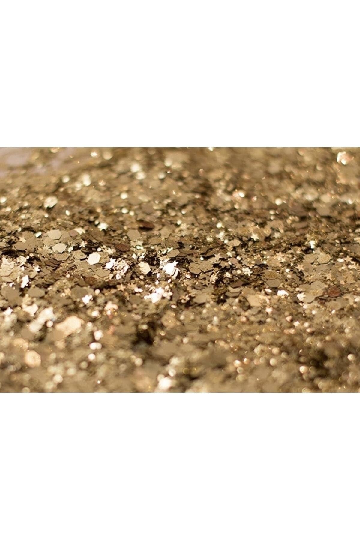 Hb Tasarım Altın Sarısı Gold Face Glitter - Sarı Yüz Ve Vücut Simi Işıltı Altın Sarı Simli Göz Farı, GGFG75A