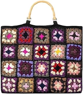 Bolso de hombro de gran capacidad, regalo práctico para mujeres ocupadas, bolso de hombro cuadrado de algodón para abuela, bolso de hombro para mujer