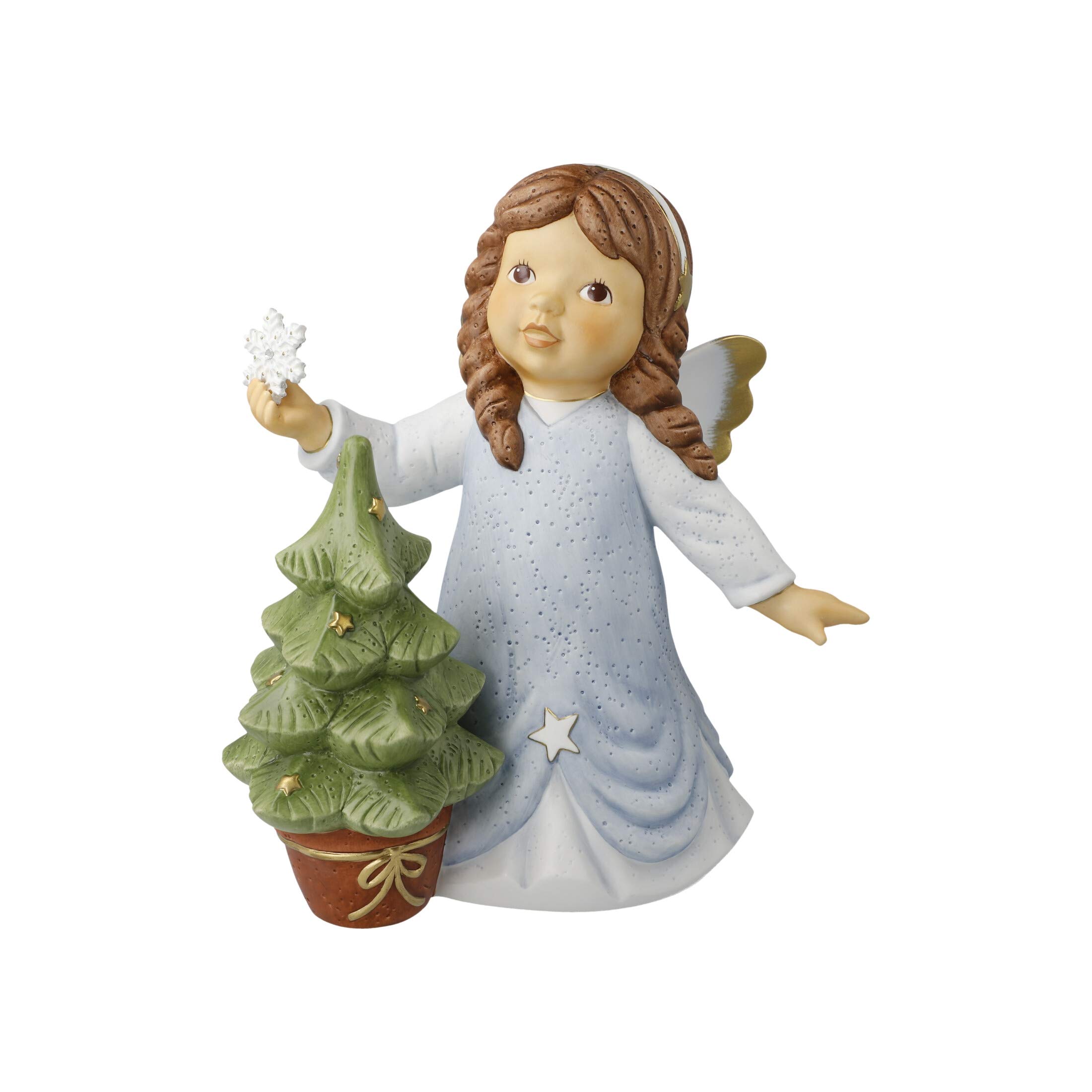 Árbol de Navidad Goebel Engel de porcelana blanca con figura de ángel de 25,5 cm