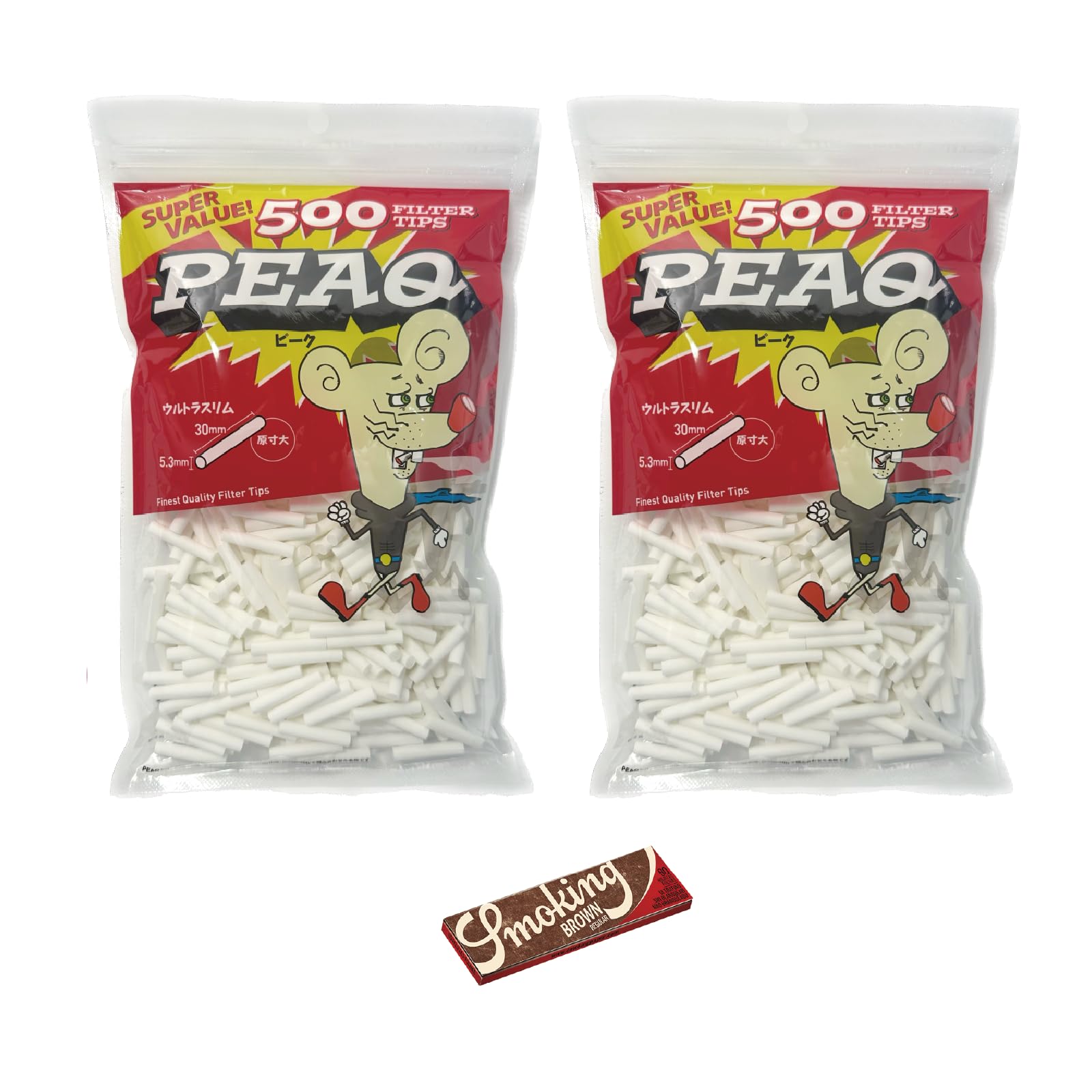 手巻きタバコ用【PEAQ】ピーク スリム500個（直径6mm✖️30mm)20袋