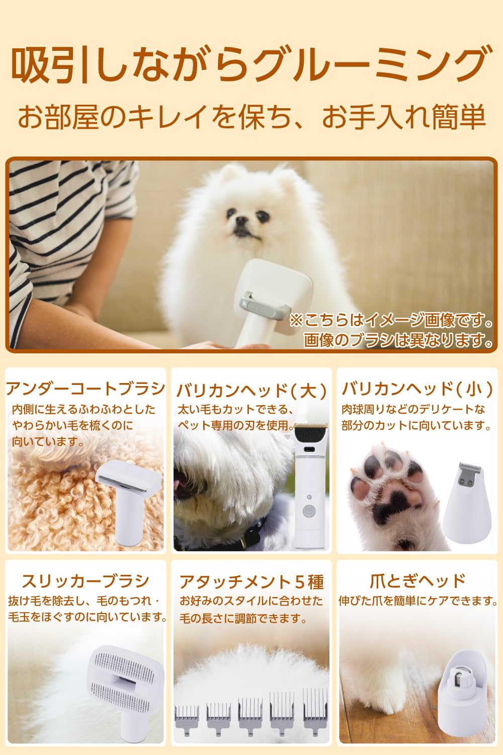 Amazon.co.jp: テスコム グルーミング掃除機 1.5L 吸引力3段階 5in1
