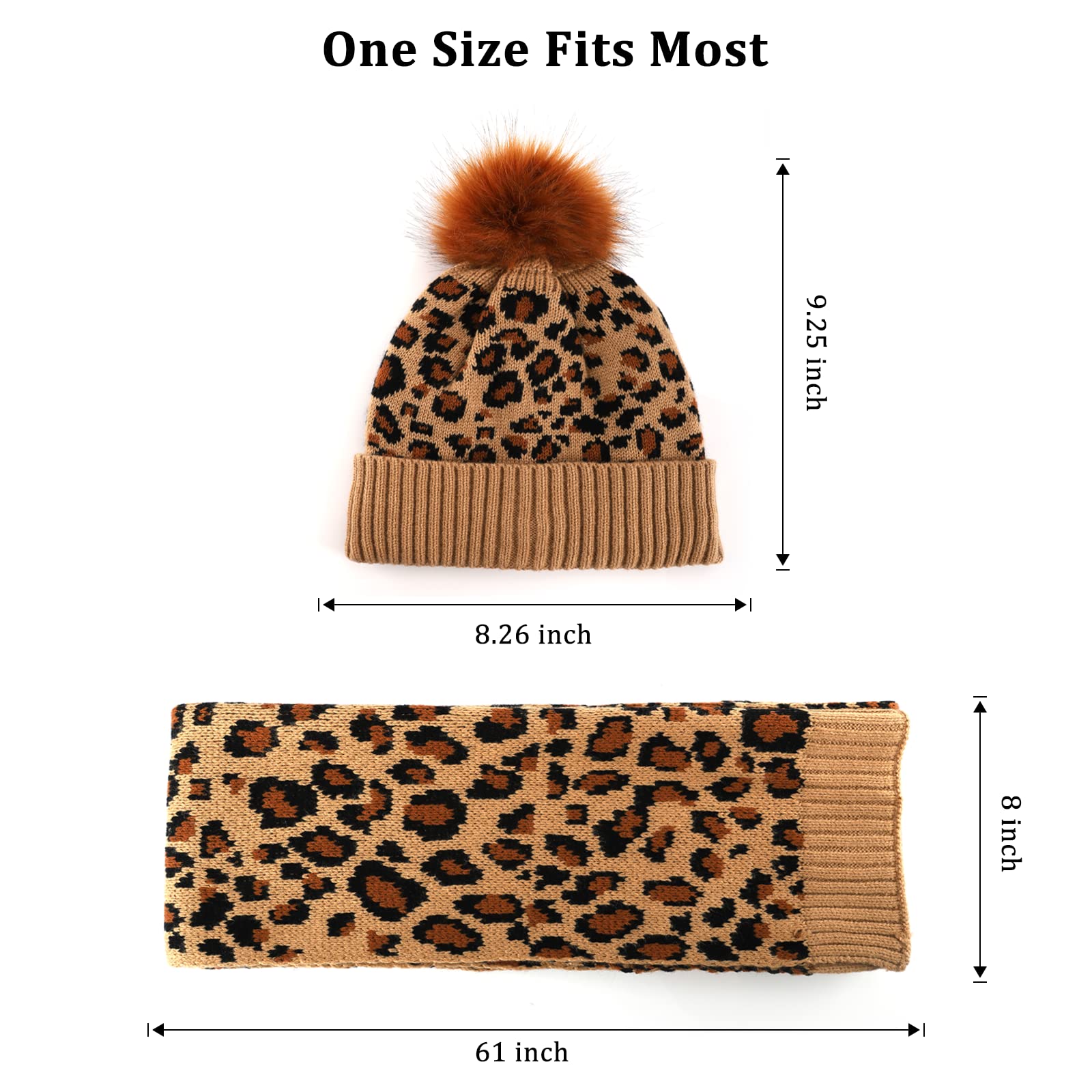 JINDUN Czapka szalik zestaw rękawiczek dla kobiet, zimowy ciepły gruby szalik dzianinowy czapka beanie i rękawiczki zimowe do ekranu dotykowego zestaw dla mężczyzn i kobiet