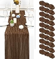 Vista 274 de Showgeous 10 Pack Baby Pink Cheesecloth Table Runner 10FT Long Semi-Sheer Gauze Table Runner Boho or Rustic Wedding Decor for Wedding Decor Arch