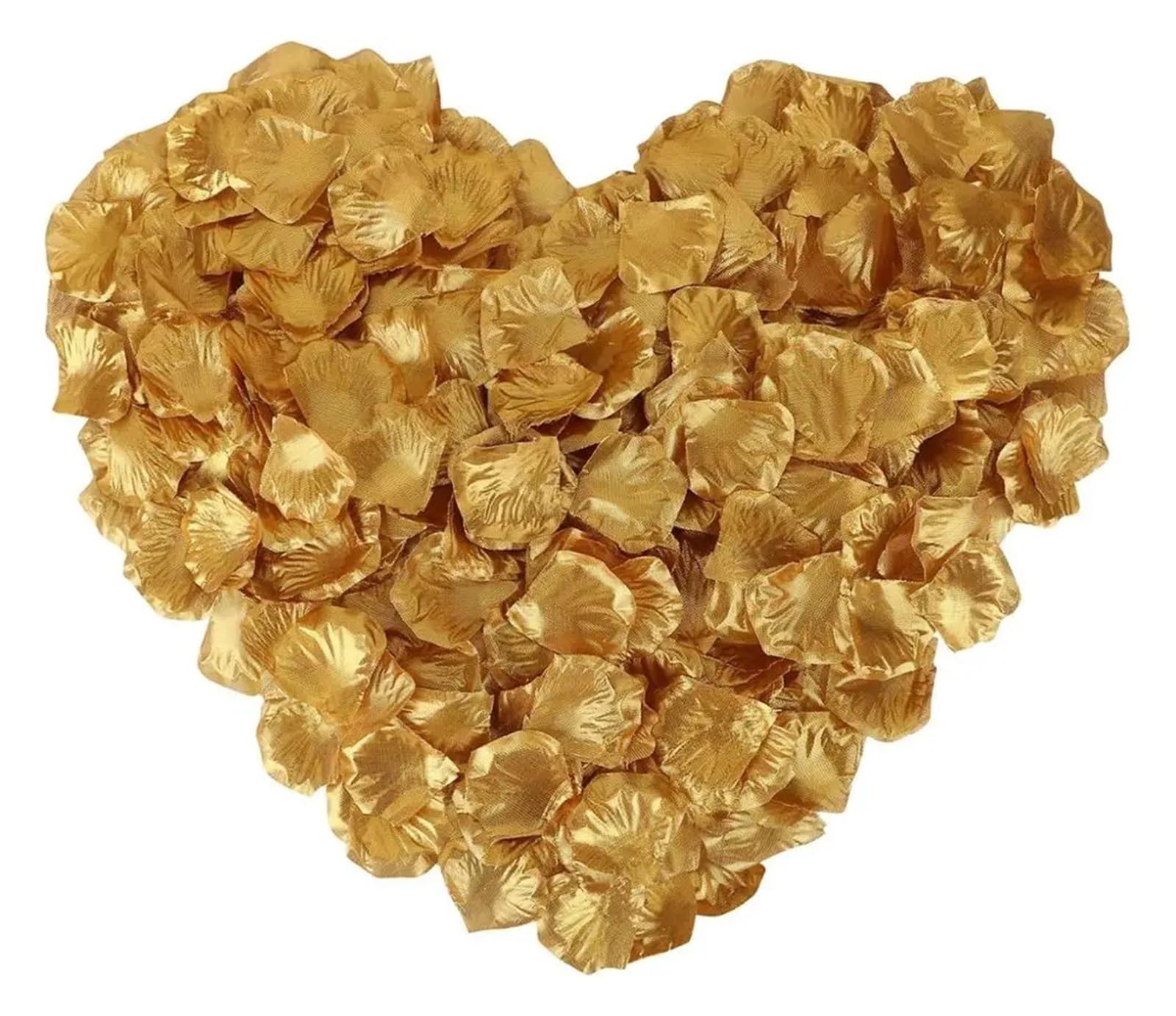 CVEVSFG 1000pcs 5 * 5CM Artificial Fake Rose Petals For Romantic Night Wedding Event Party Decoration Color Gold Red White Flower(Gold)
