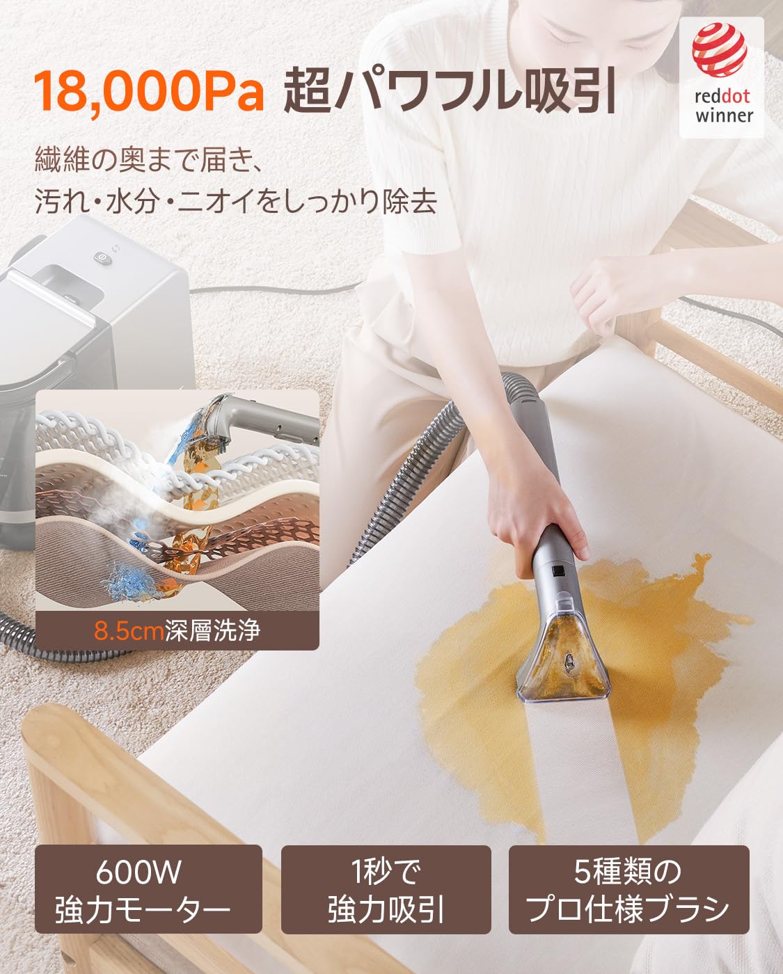 Amazon | 【100℃蒸気噴射×18000Pa超強吸引力×60℃加熱お湯】 Uwant