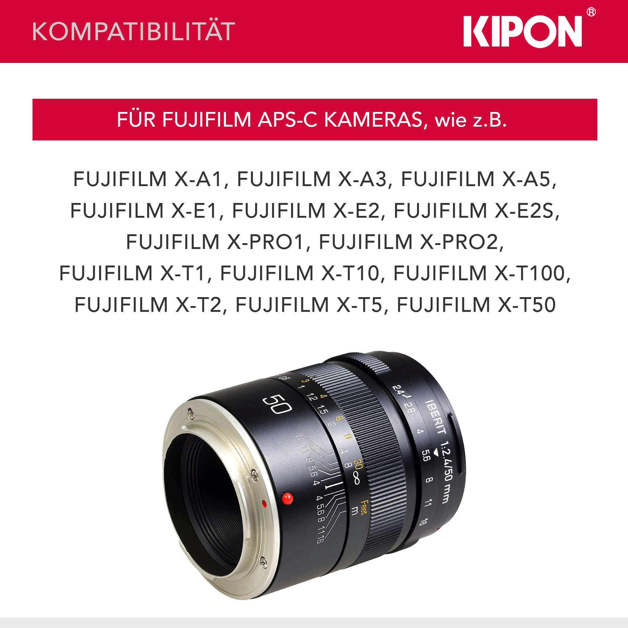 Kipon Iberit 50/2,4 Formato completo Fuji X