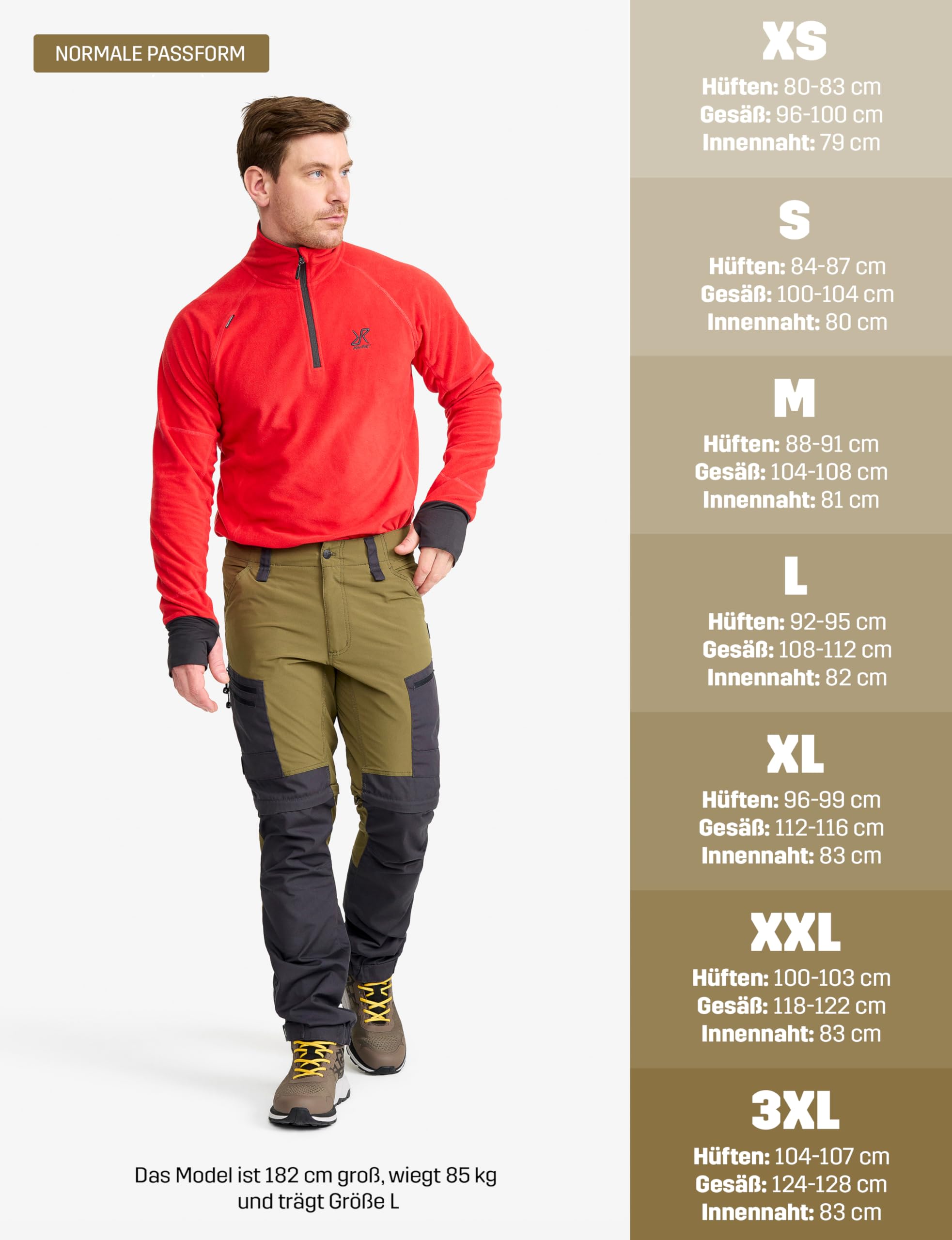 RevolutionRace Herren RVRC GP Pro Zip Off Pants, strapazierfähige, belüftete und wandelbare Hose für alle Outdoor-Aktivitäten