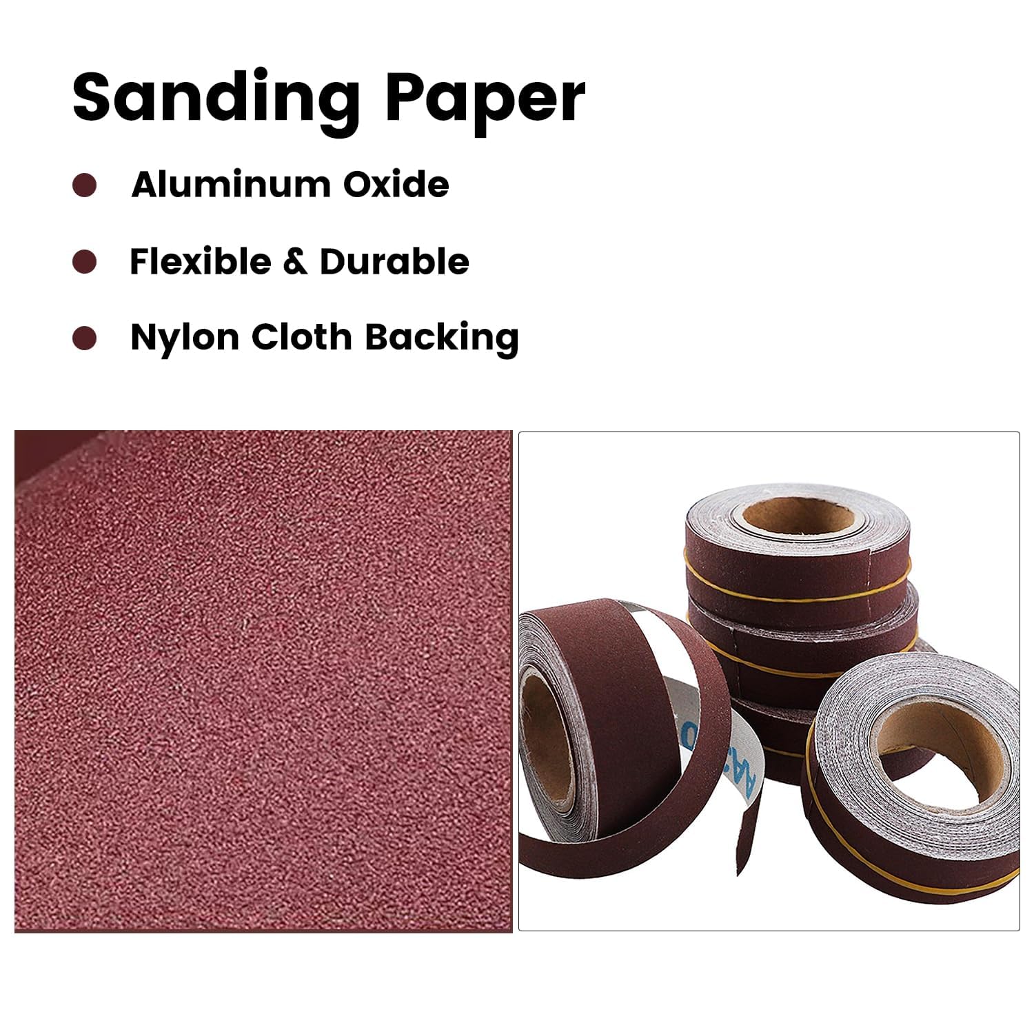 Schleifpapier Rollen Set - 6m X 25mm Mit 4 Körnungen Für Holz & Metall