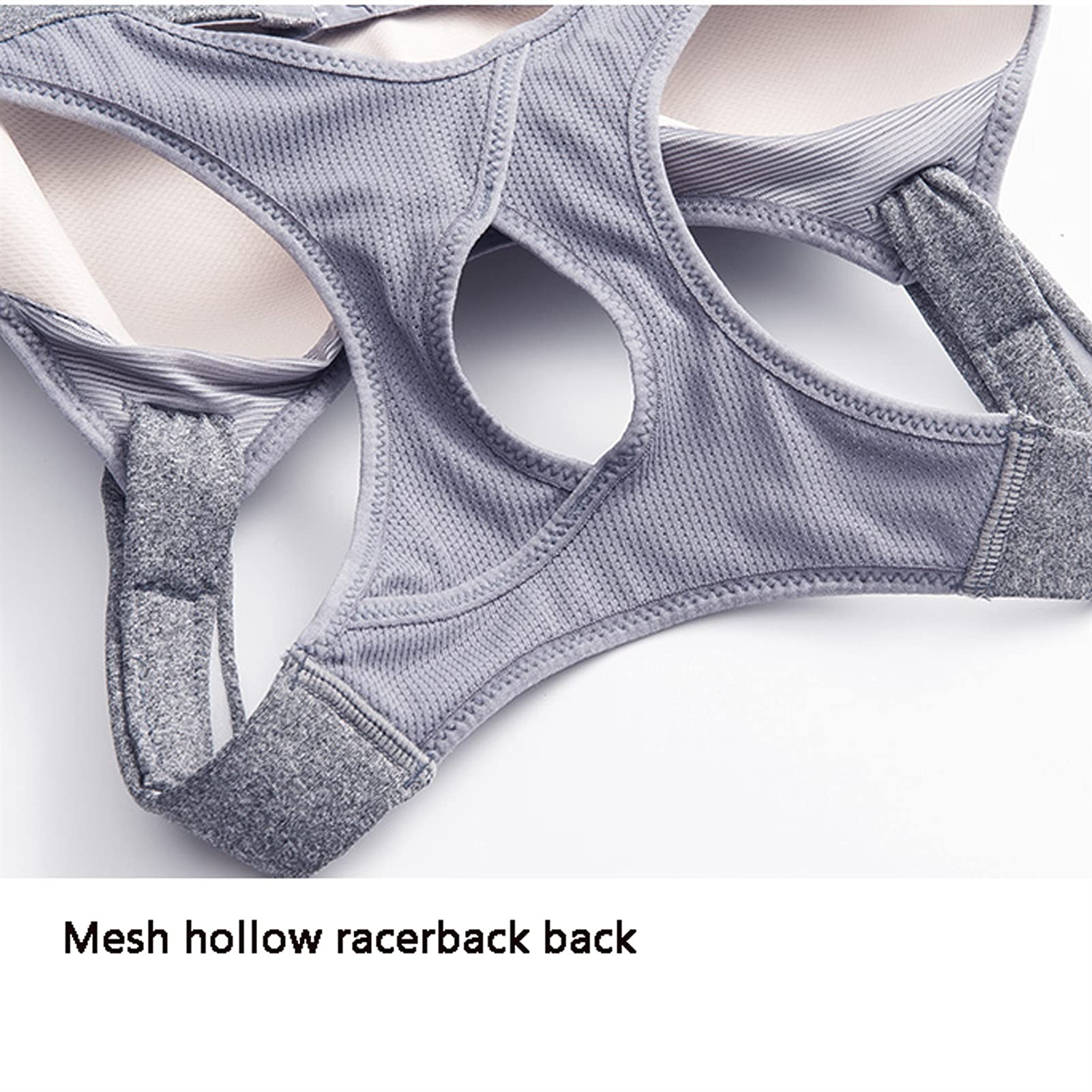 WENJUN Soutien-gorge de sport sexy pour femme, grande taille, soutien pour yoga, gym, entraînement, course à pied (couleur : gris, taille : 90 g)