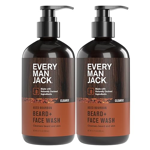 Every Man Jack Jabón para barba y cara, sutil fragancia de bourbon envejecido, limpia y ayuda a acondicionar y suavizar tu barba y piel debajo,