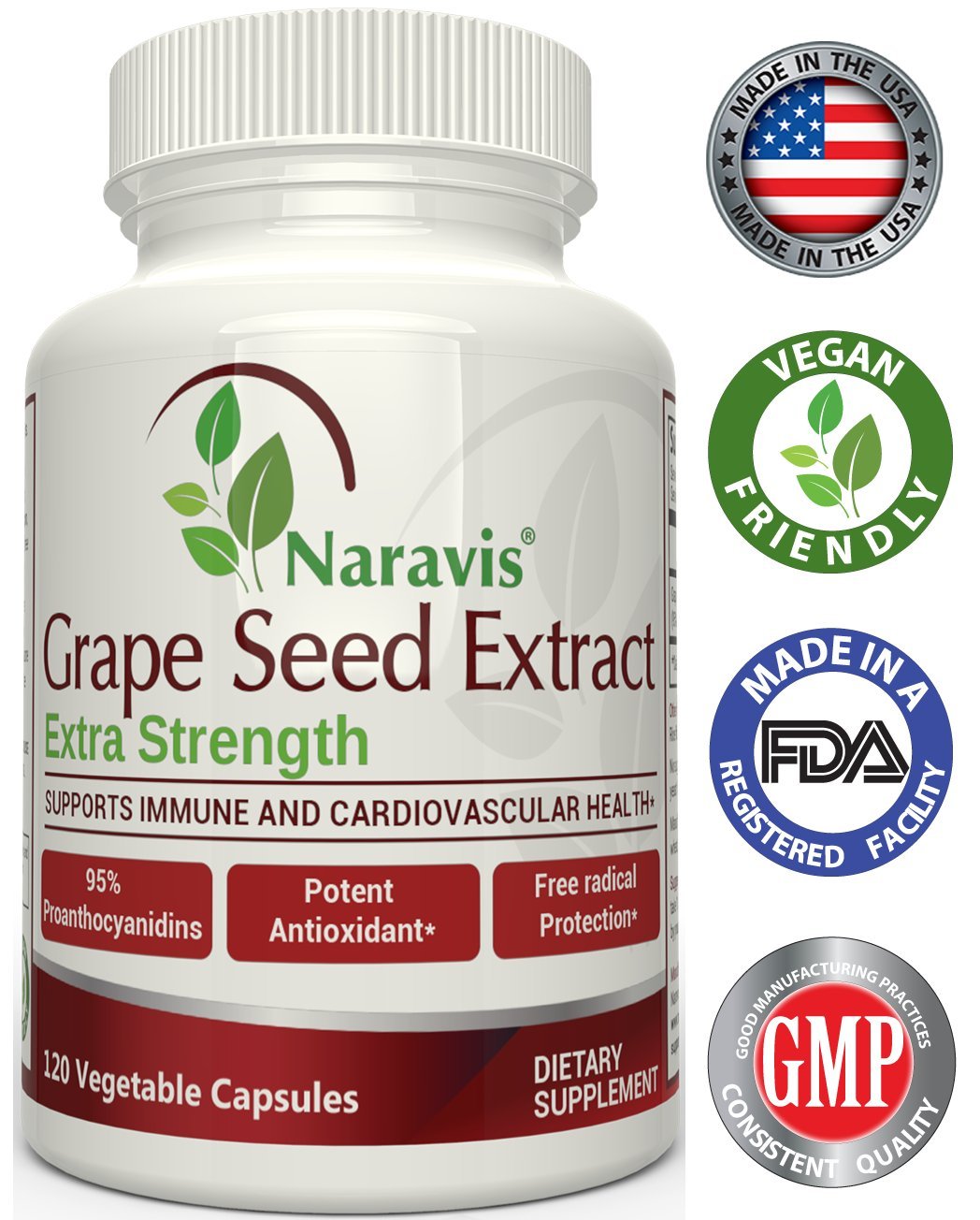 Grape Seed Extract 400 mg 95 Polyphenols Proanthocyanidins 120