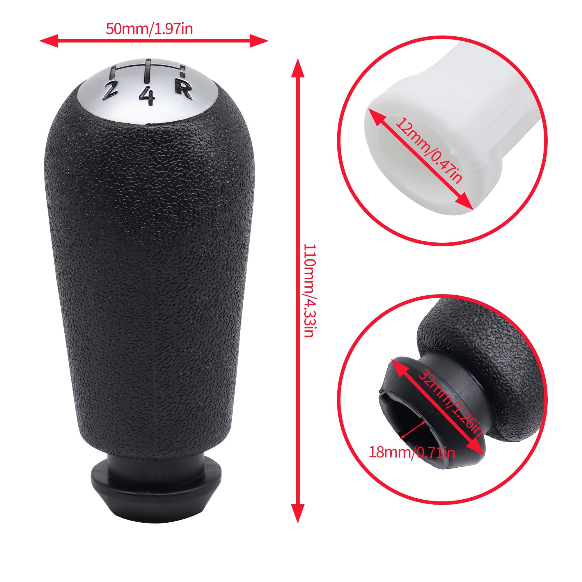 PROMOLINK Schaltknauf 5-Gang Für Renault & Dacia - Kompatibel Mit Clio, Megane, Logan - Schwarz/Chrom Design