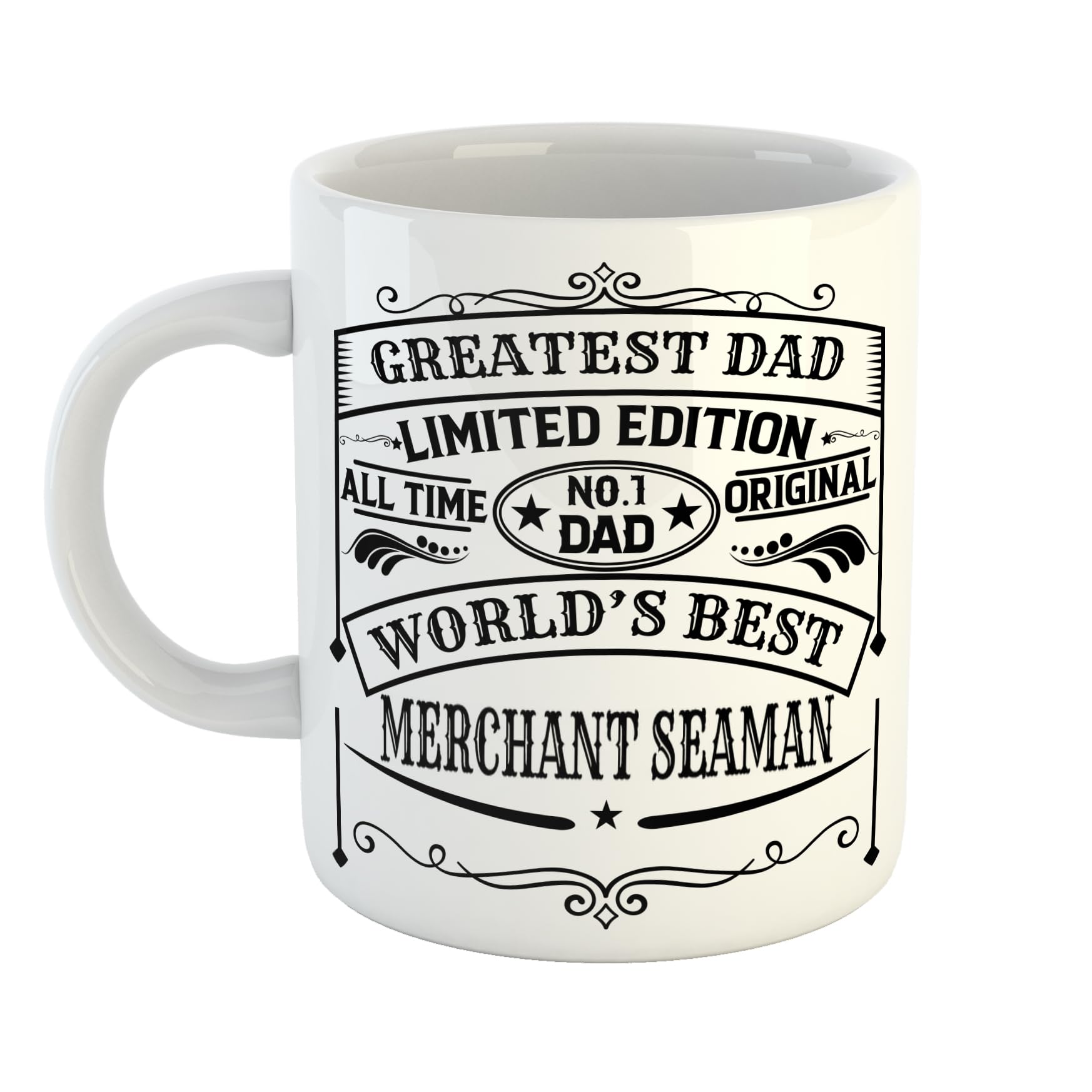 Just The Shirt Greatest Dad World's Best Merchant Seaman Limited Edition No 1 Dad Vintage Style Print Mug