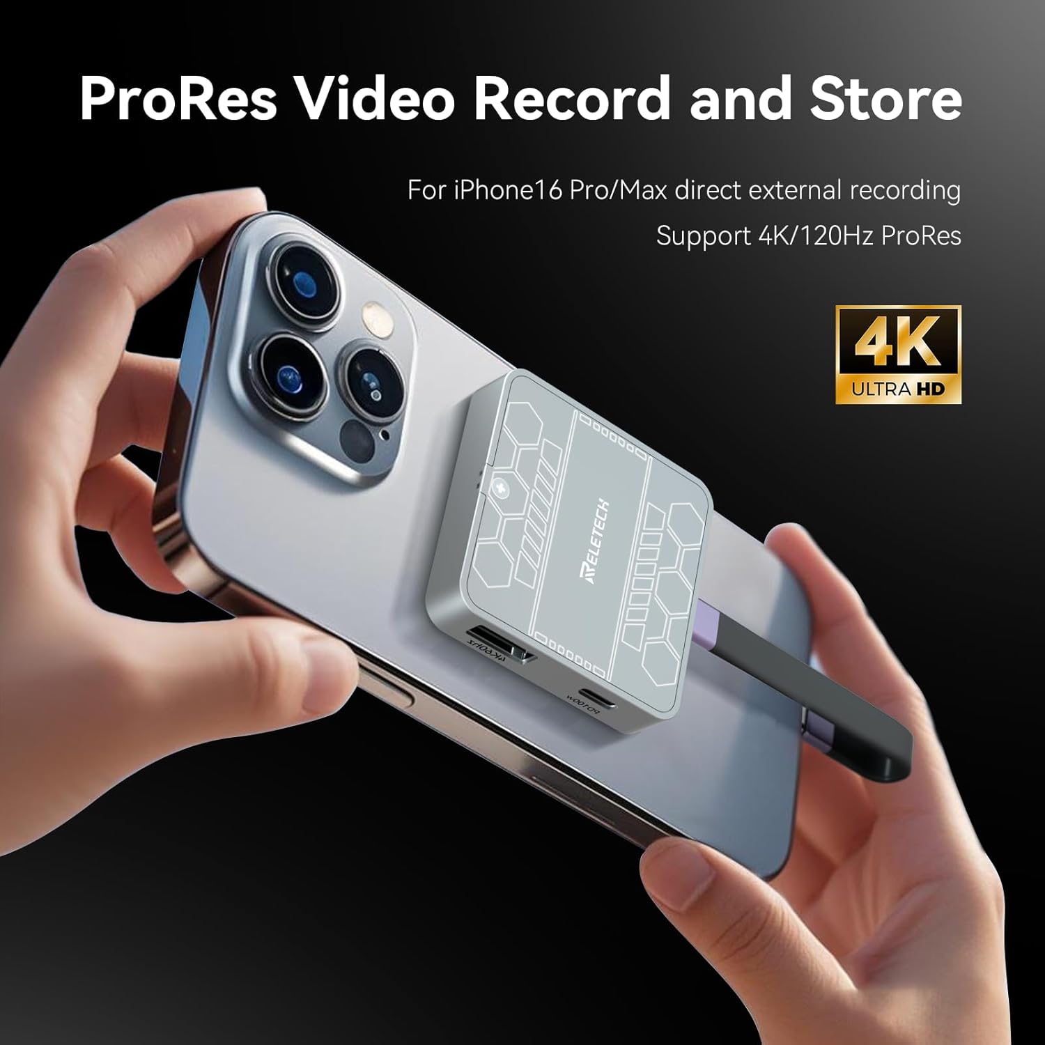 1TB Magnetic Portable External Solid State Drive, Aluminum Alloy, 4K ProRes HDR Record and Store, PD100W Charging Up to 1000MB/s USB 3.2, Compatible with iPhone 16/17, Laptops (Gray-1)