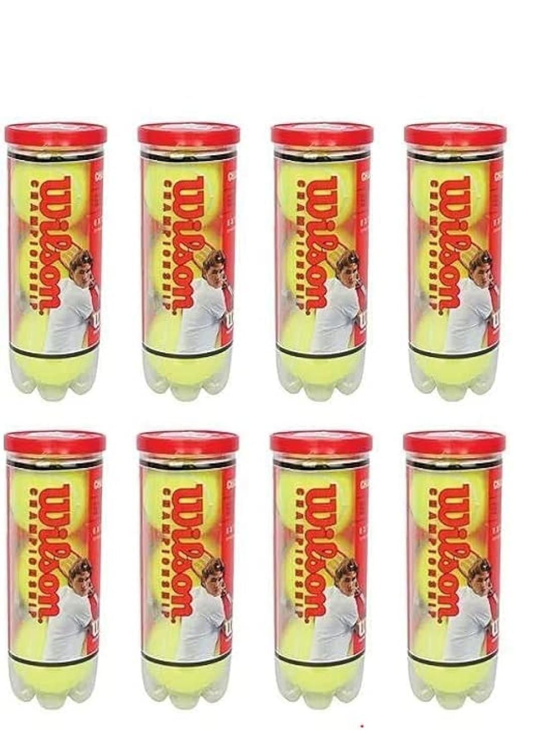 Wilson Championship Synthetische Tennisbälle, 8 Dosen (Gelb)