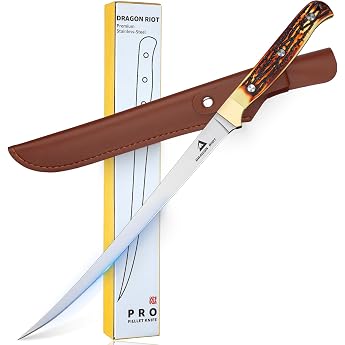 DRAGON RIOT Filleting Knife Sharp Fish Stainless Steel Fish Knife with