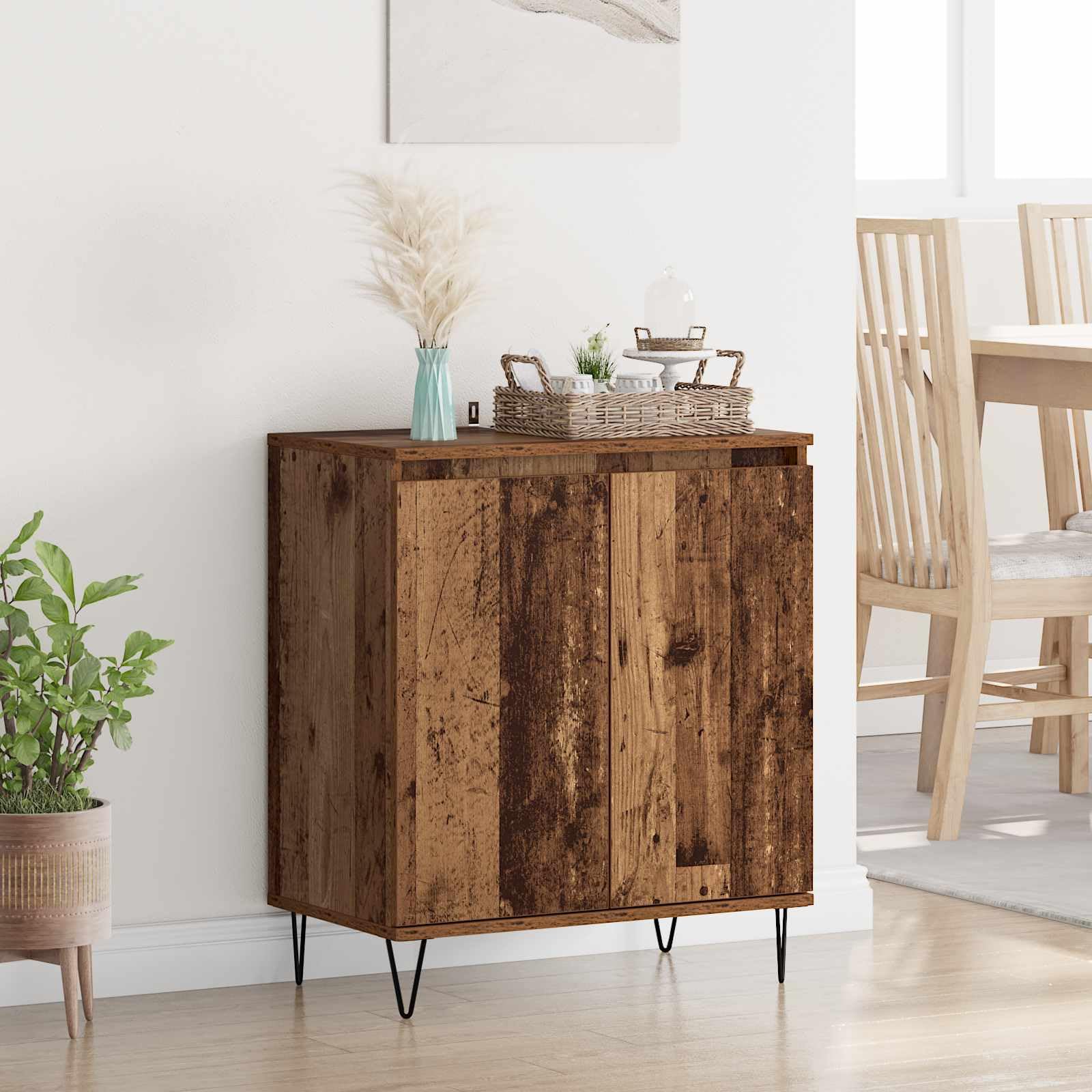 Aparador de madera vieja de alta calidad y diseño moderno de dos puertas para pasillo