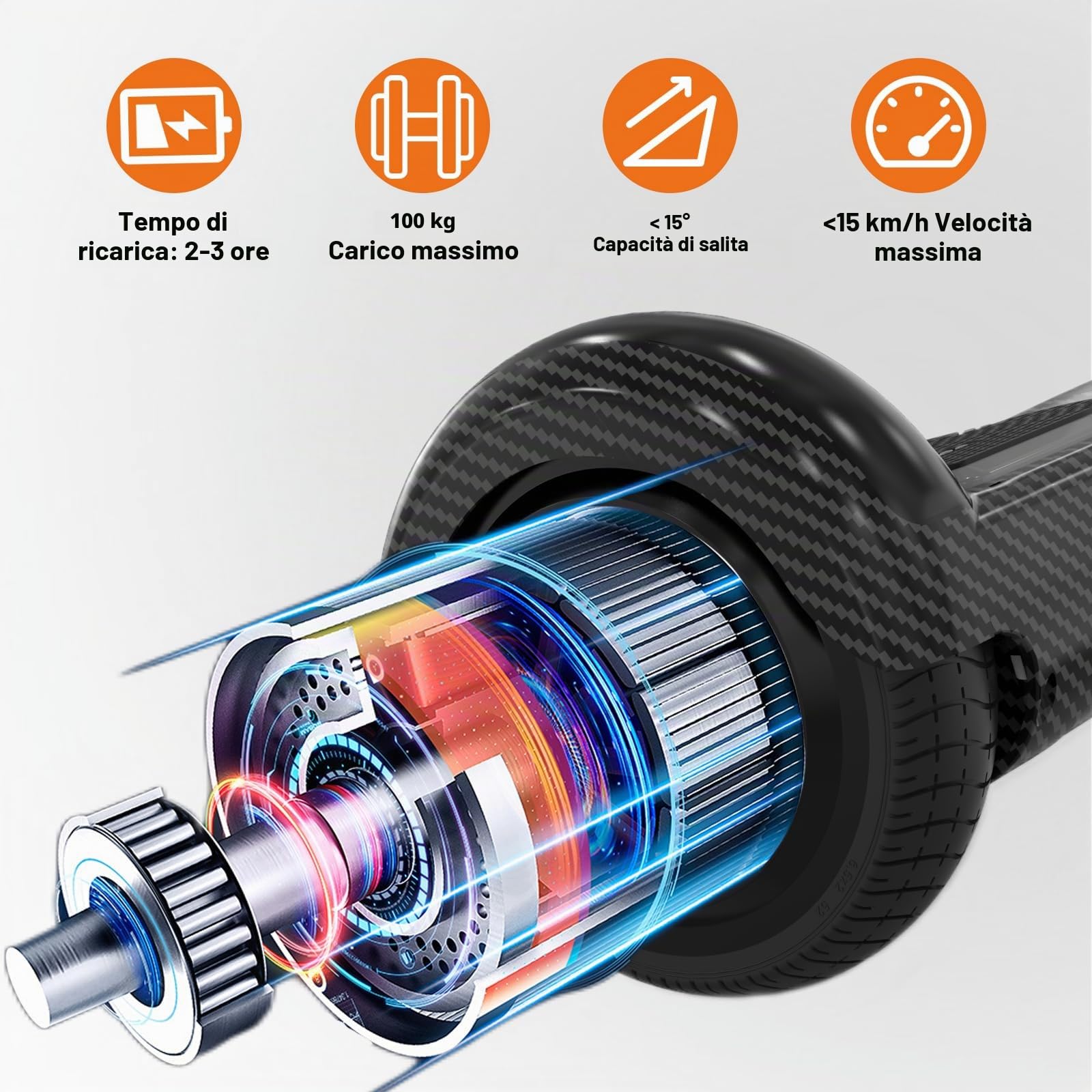 Hoverboard 6,5 pollici con altoparlante Bluetooth Scooter autobilanciato, motore colorato, luci a LED per bambini