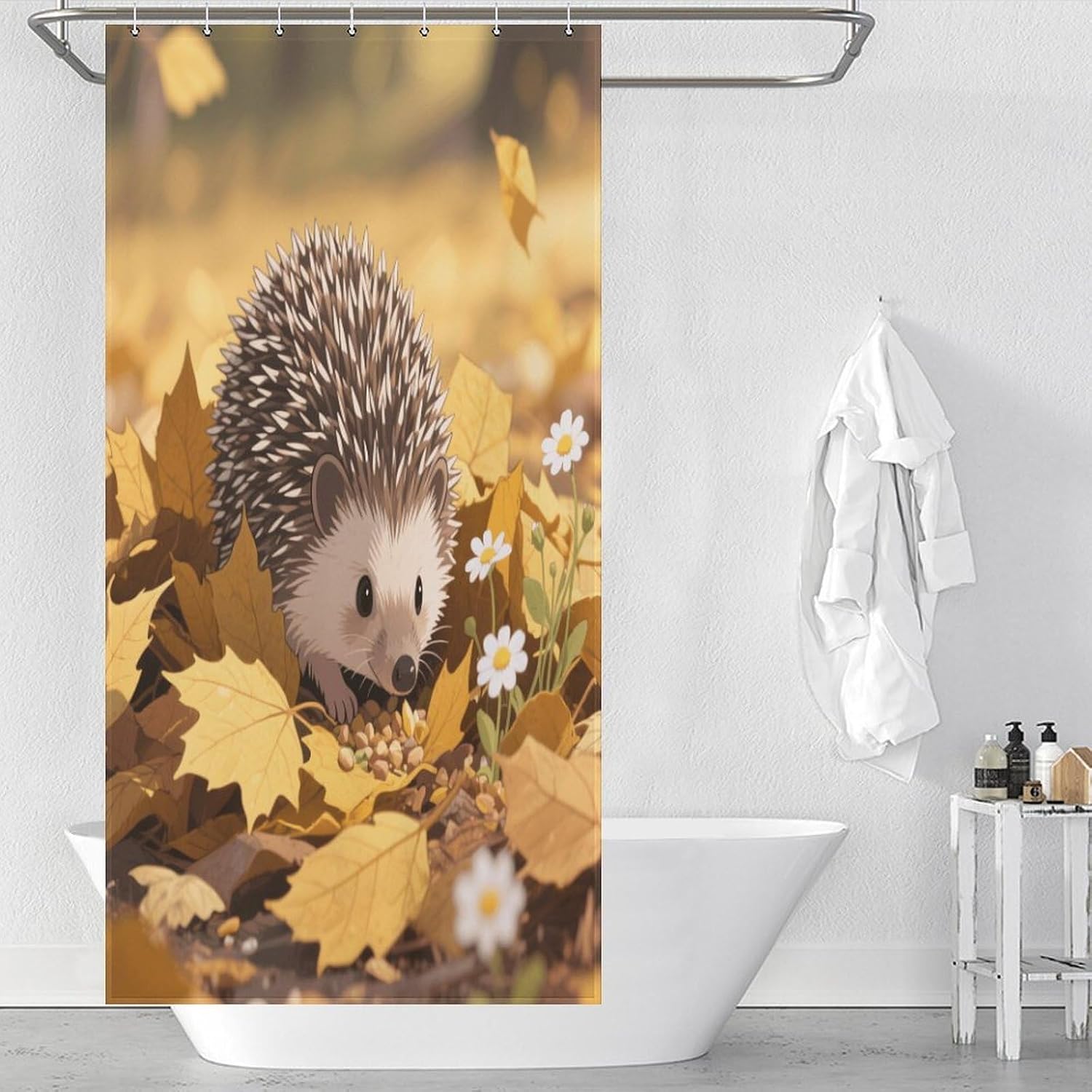 Shower Curtains Fabric Shower Curtain Liner Liner Showers Curtain Hedgehog Showers Curtin Opaque for Privacy Protection Water Splash Protection High Aesthetics