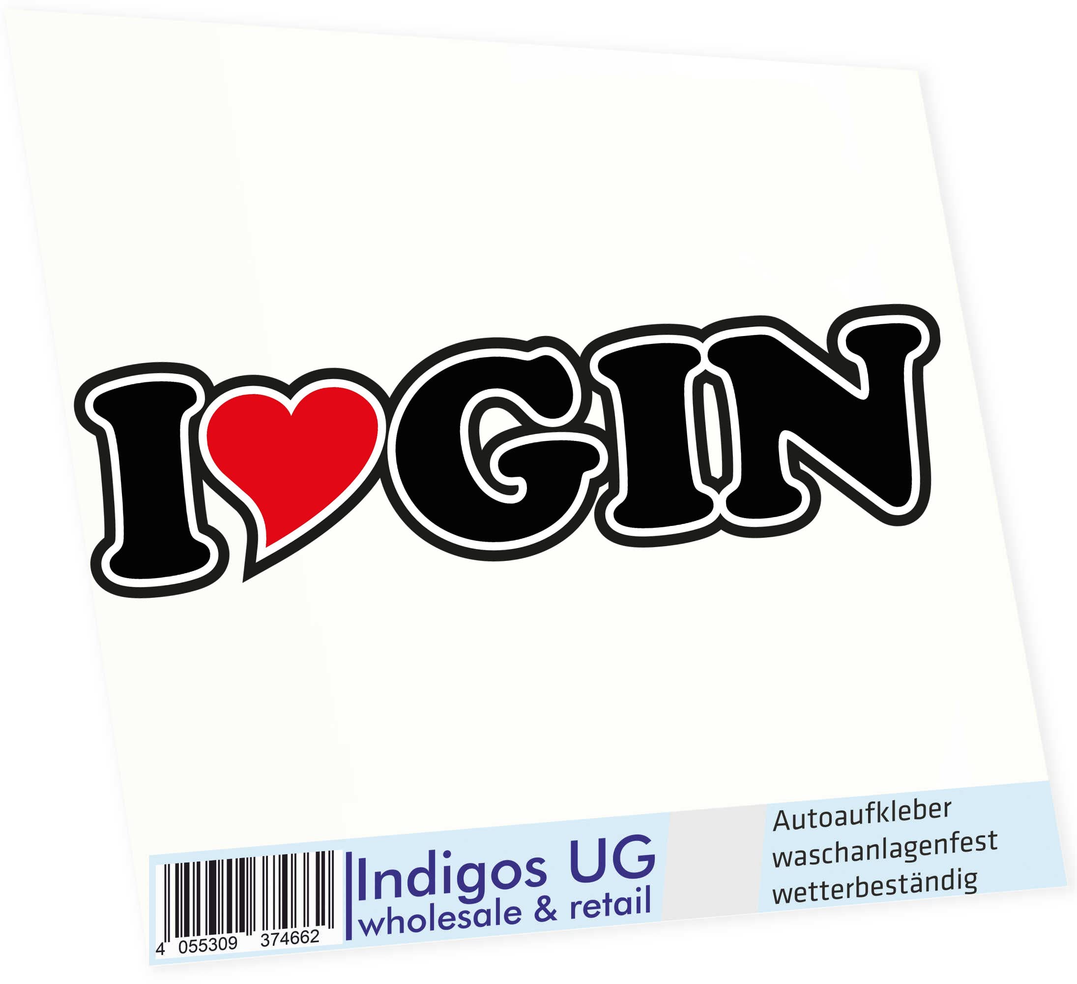 JINTORA Adesivi Auto I Love Heart - Amo con Il Cuore 15 cm