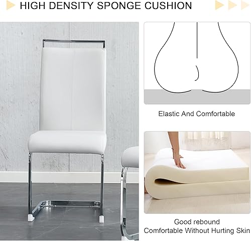 Miniatura 83 de JUFU Juego de Mesa de Comedor para 6, Mesa de Mármol Sintético y Juego de Sillas de 6, Juego de Mesa de Comedor Moderno para 6, Juego de Mesa de