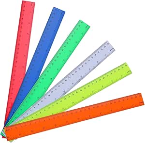 Amazon.com : 6Pcs 12Inch Clear Rulers Math Measuring Tool for Student ...