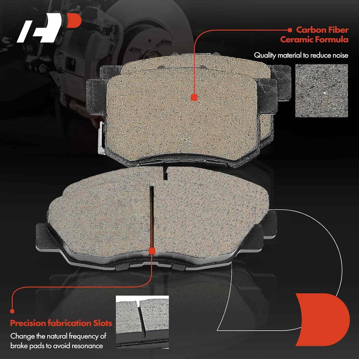 A-Premium Front and Rear Ceramic Brake Pads Set Compatible with Acura and Honda Models - CL 1997-1999, Accord 1991-2002, with Hardware, 8-Pack