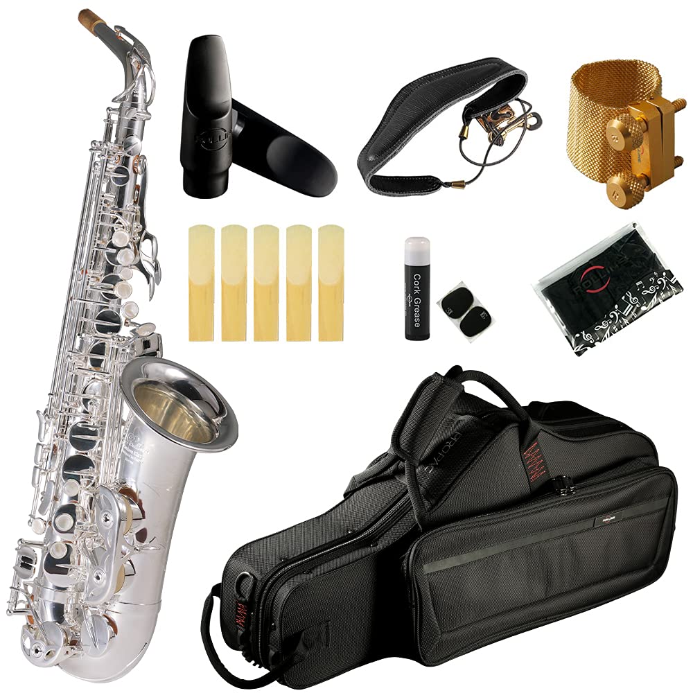 Rollins Saxophone alto RSA-X6,E flat Selmer 54-Key,Brass Material,Silver