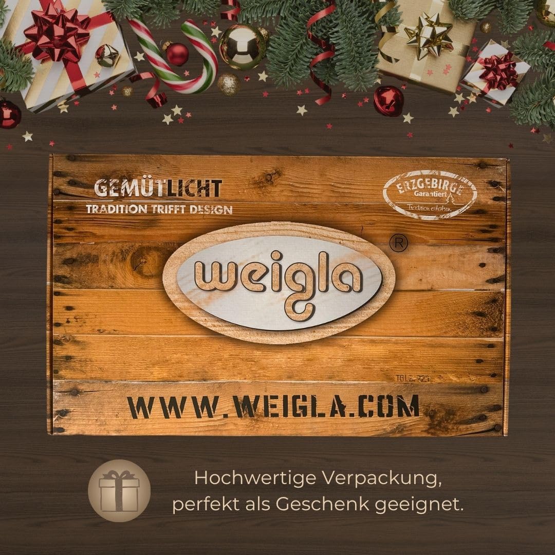 weigla - Schwibbogen original Erzgebirge I Motiv Dresden Frauenkirche I Lichterbogen Weihnachten I 15 Lampenkerzen + 1 Ersatzlampe I 15 x 16 V, 3 W, E10 I beleuchtete Weihnachtsdeko innen