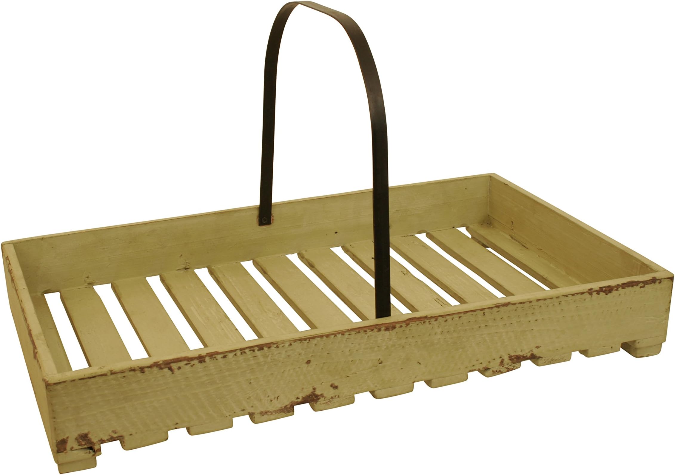 Wald Imports FL5023 Distressed Wood Crate Basket