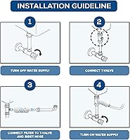 Vista 4 de Blooming Filtro de bidé para asientos de inodoro de bidé, sistema de filtración de agua premium para asientos de bidé electrónicos, prolonga la vida