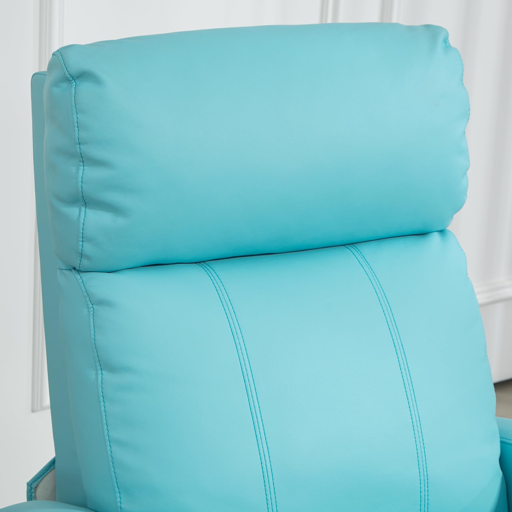 HOMCOM Poltrona Relax Massaggiante con 8 Modalità e 5 Intensità, Poltrona Reclinabile con Poggiapiedi e Telecomando, Pelle PU - 68x88x98 cm, Azzurro