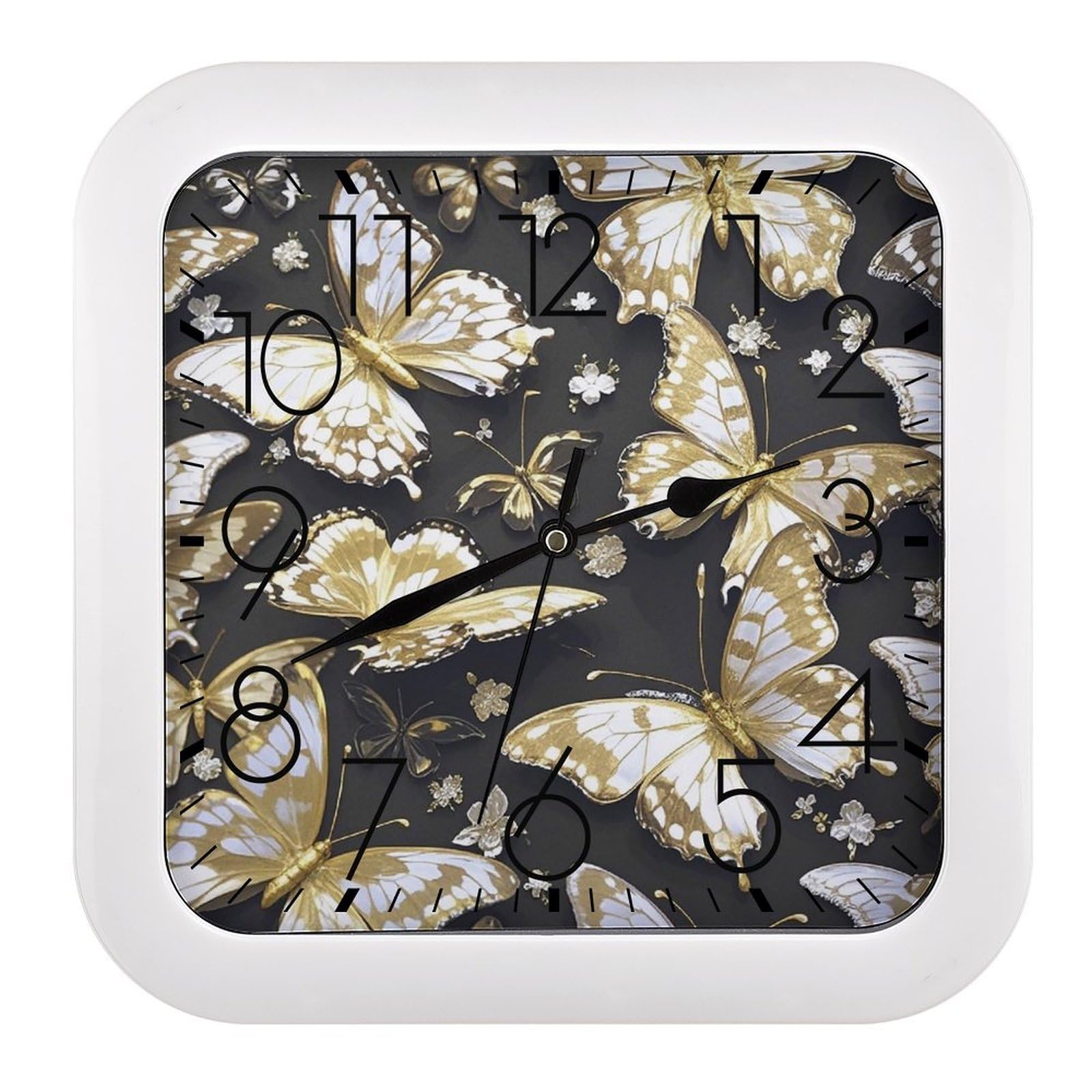 Horloge murale carrée en plastique pendule murale maison cuisine bureau