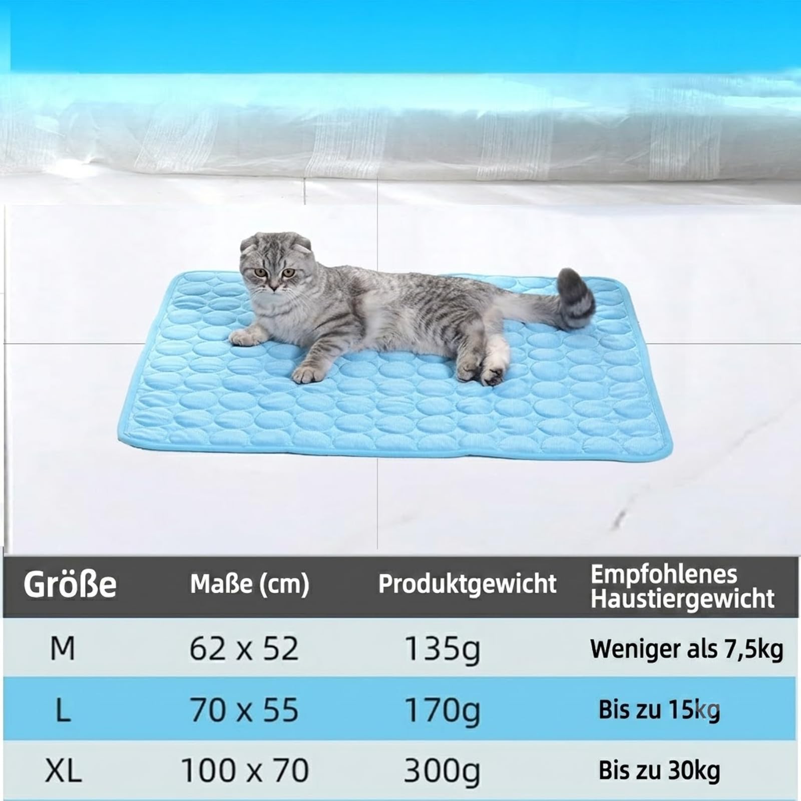 Arctic Paw Kühlmatte für Haustiere mit atmungsaktivem Material und faltbarem Design，XL