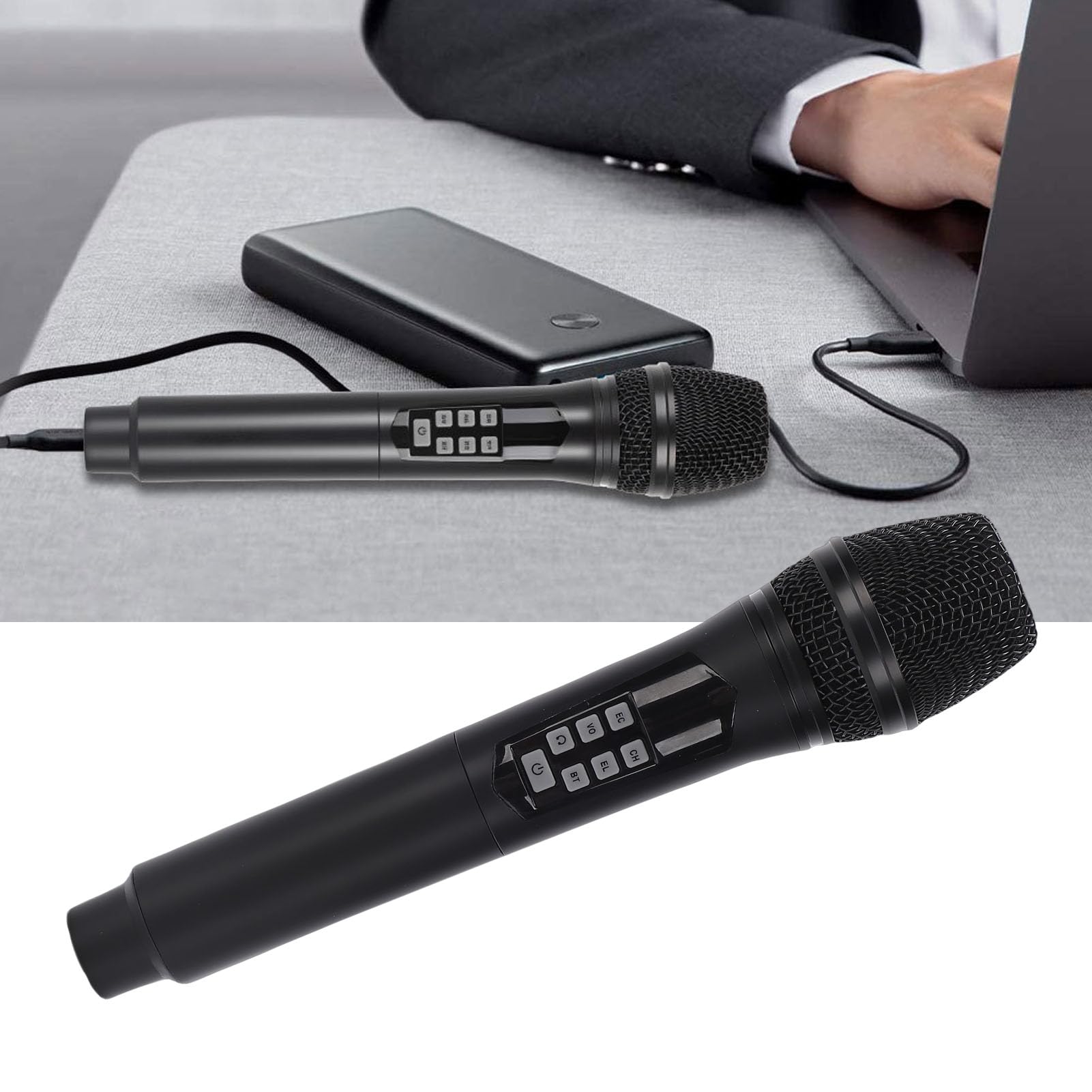 Luocute Microfono Karaoke Portatile Wireless, Microfono Dinamico BT 2.4G con Molteplici Effetti Sonori, Cambi di Voce, per Streaming Live, Canti, Feste di Matrimonio, Chiese