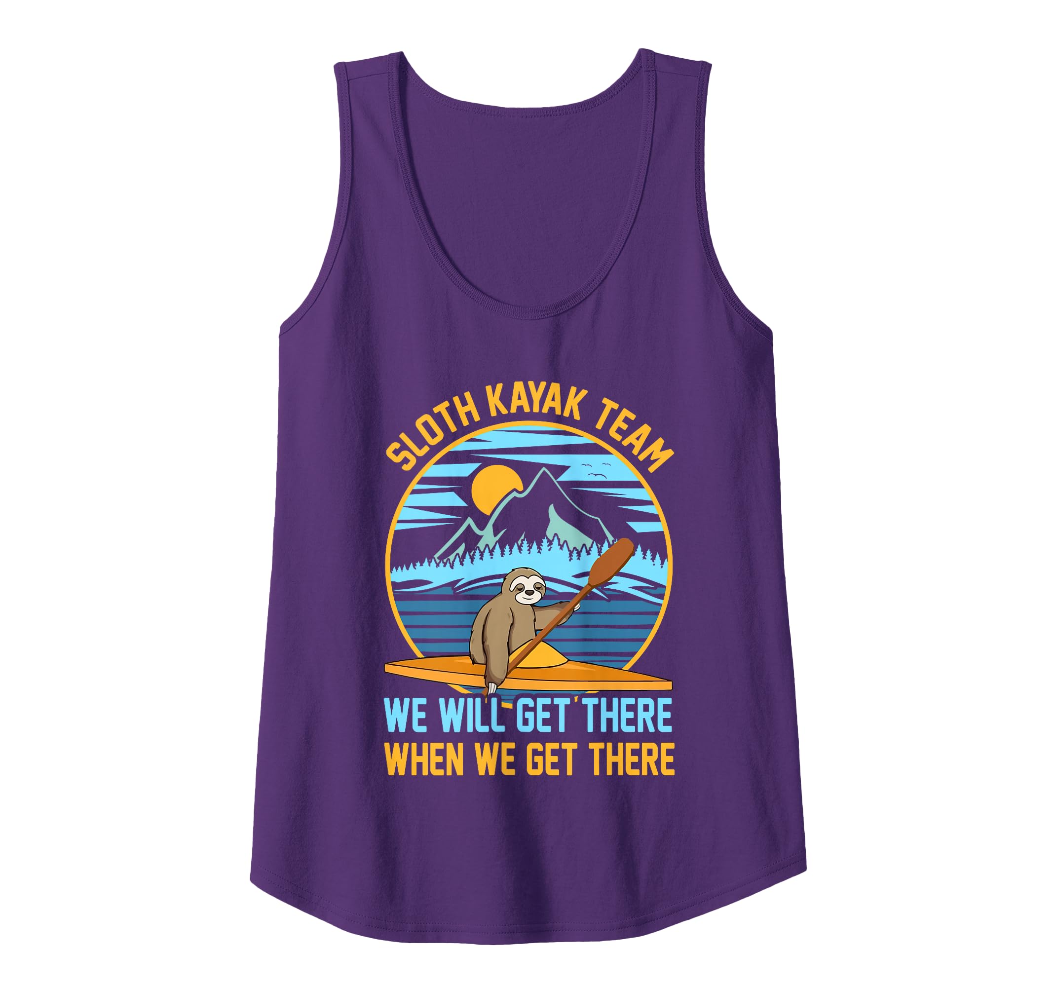 Sloth Kayak Team Funny Lazy Sloth Kayaking Tank Top