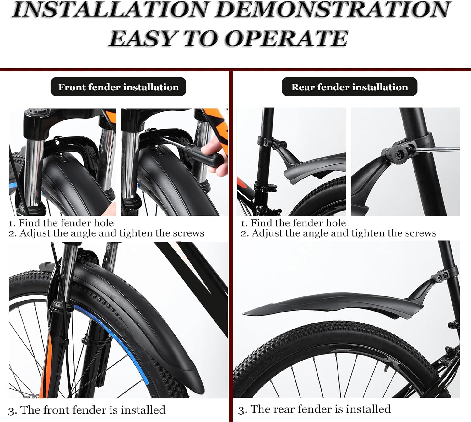 Bicycle Fender Set for Specialized Sirrus X 3.0 2024, Adjustable Bike Front and Rear Mudguard, Widened Thickened Against Splashing, Wheel Protection, for MTB, Road Bike