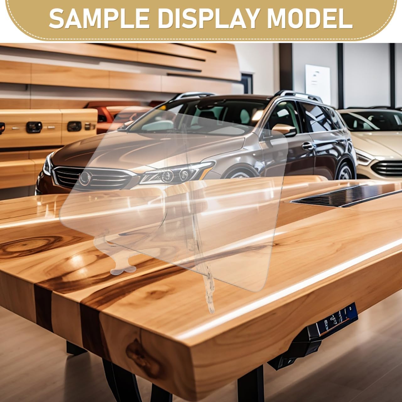 Cabilock 12.36 Inch Side Windshield Sample Model with Stand Clear Removable Car Window Display for Automotive Glass Demonstration