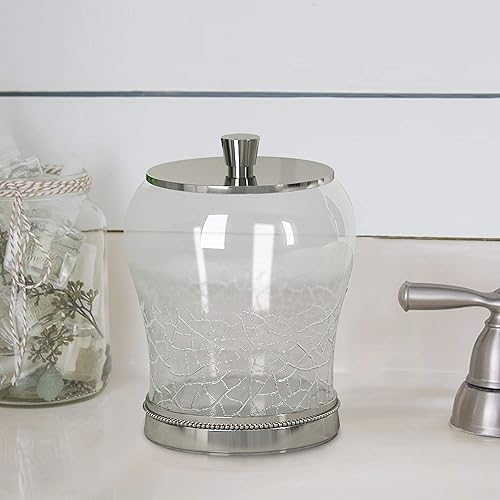 Miniatura 5 de nu steel Container Coyote Qtip - Dispensador organizador de almacenamiento de tocador de baño, recipiente, tarro de boticario para hisopos de