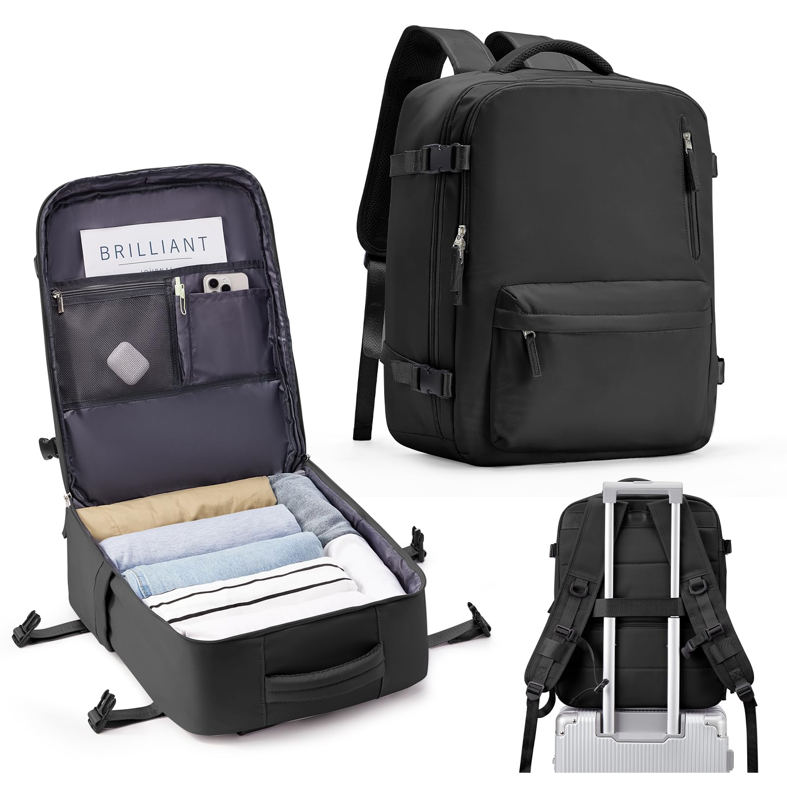 SZLX Cabin Bags 40x20x25 Underseat for Ryanair, Easyjet Cabin Bag 45x36x20 Carry On Travel Backpack Cabin Size Rucksack Hand Luggage Bag Backpack Casual Daypack School Bag Fit 14 Inch Laptop